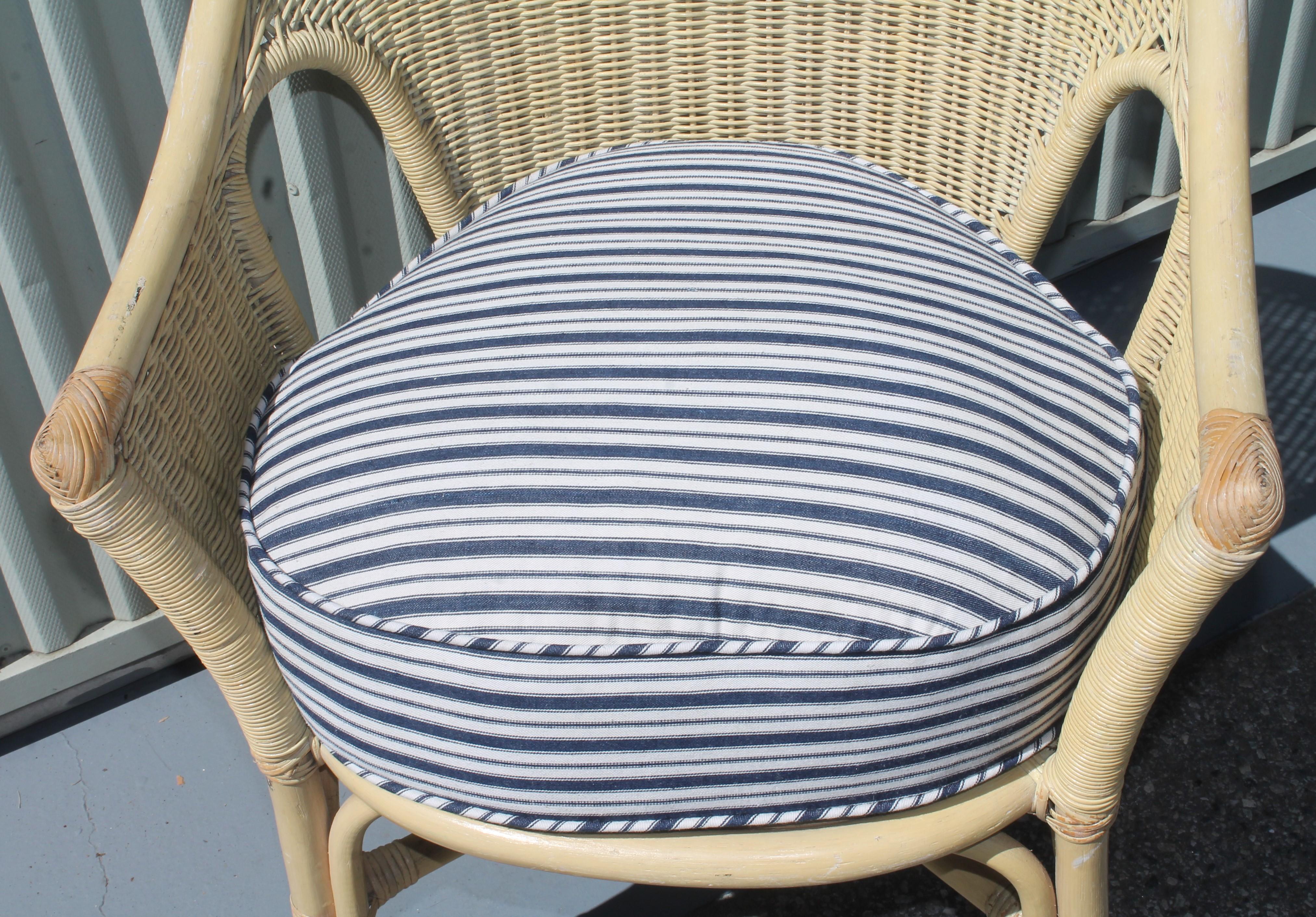 Bar Harbor Wicker Chairs in Original Yellow Painted Chairs 1