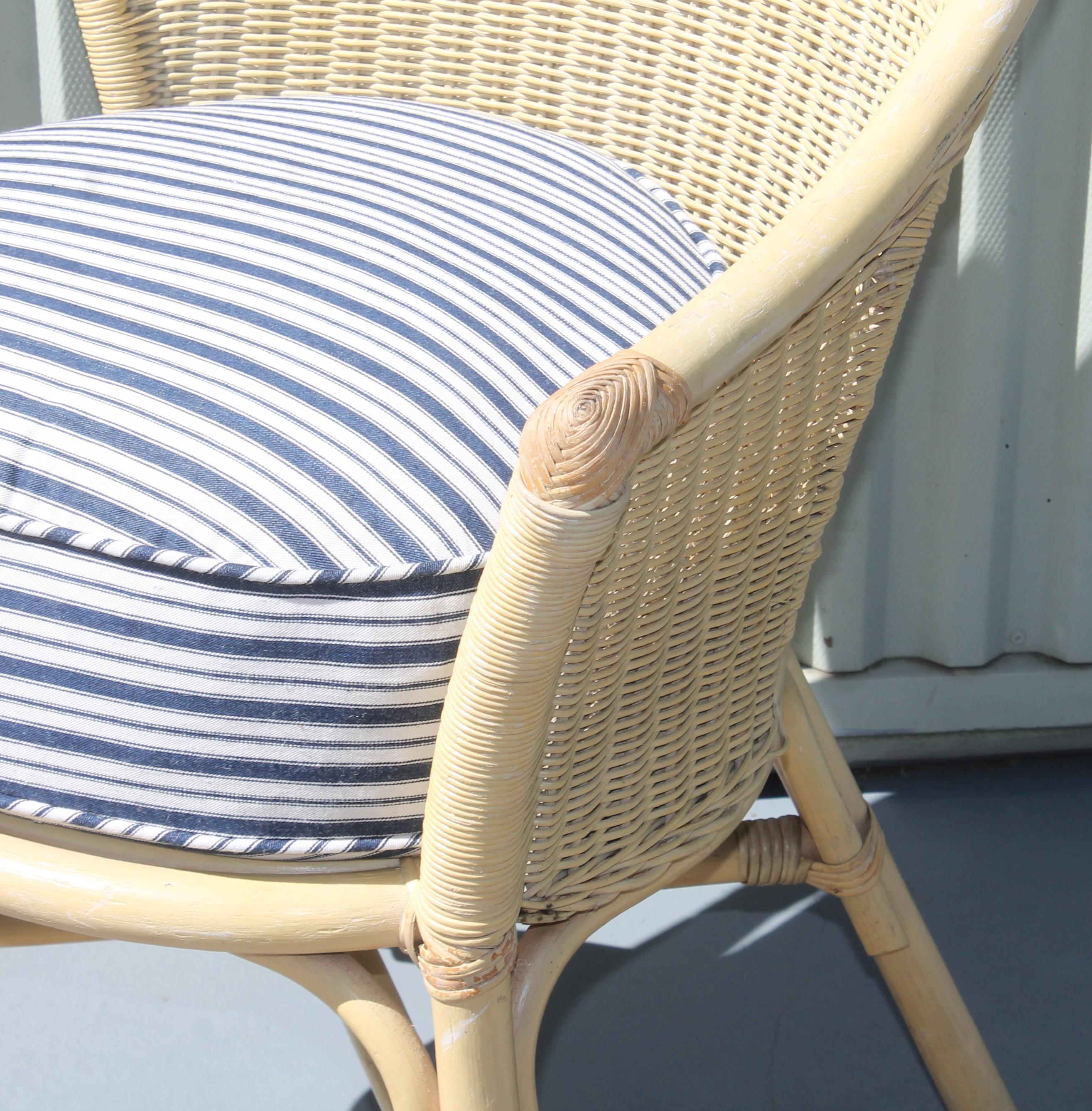 Bar Harbor Wicker Chairs in Original Yellow Painted Chairs 2