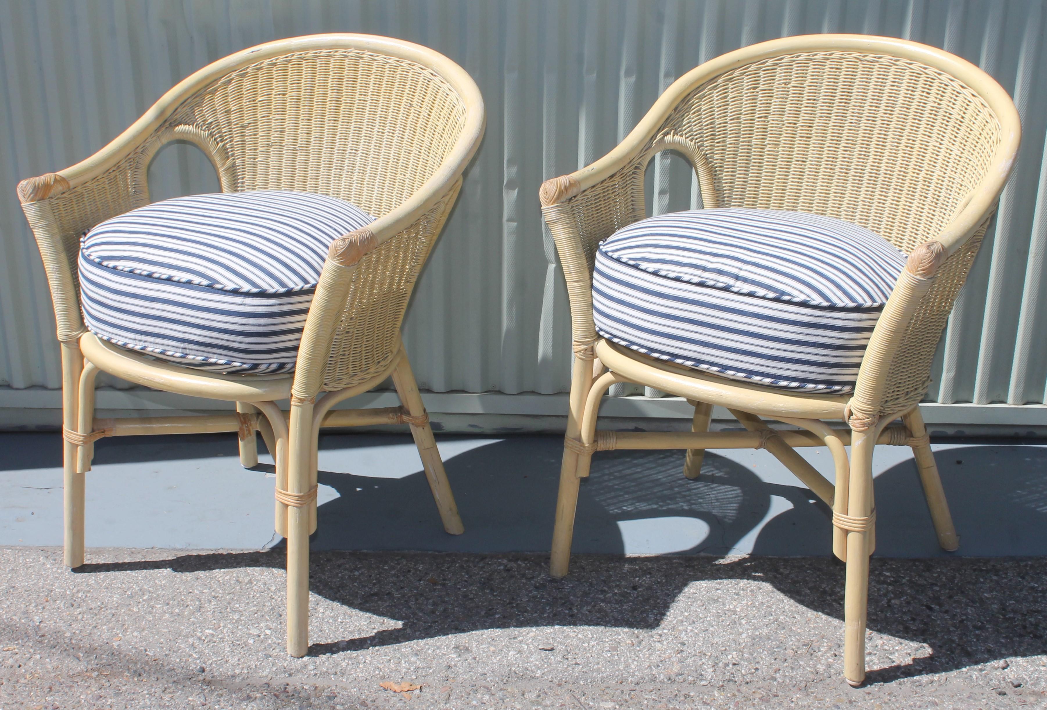 yellow wicker chairs