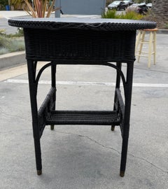 30s Bar Harbor Wicker Round Nook Table