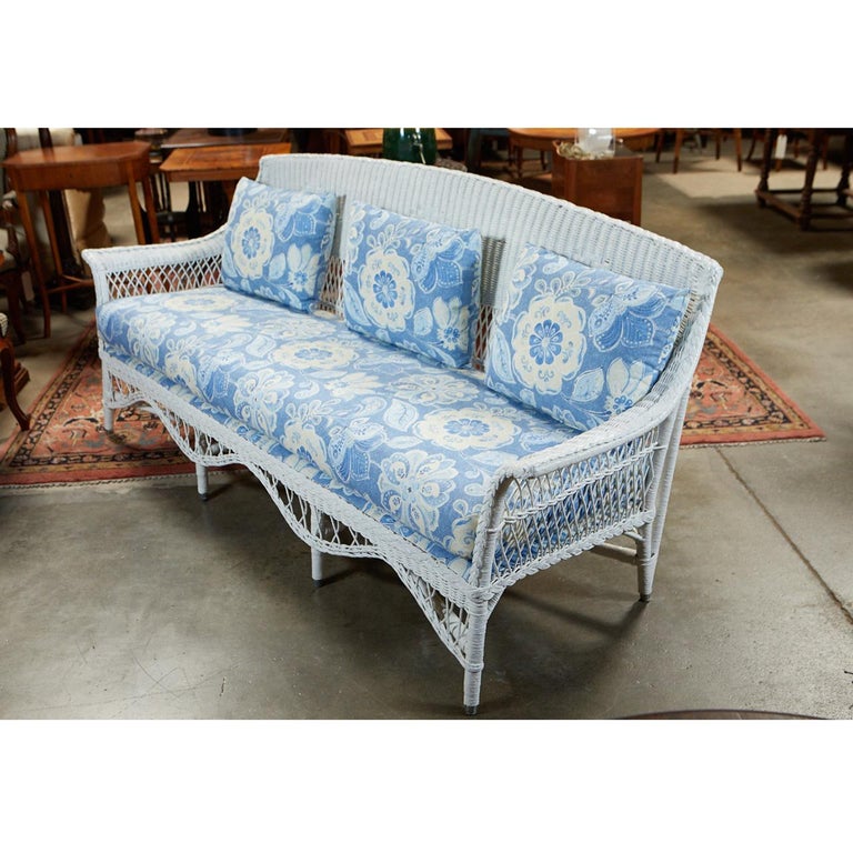Bar Harbor Wicker Sofa For Sale at 1stDibs