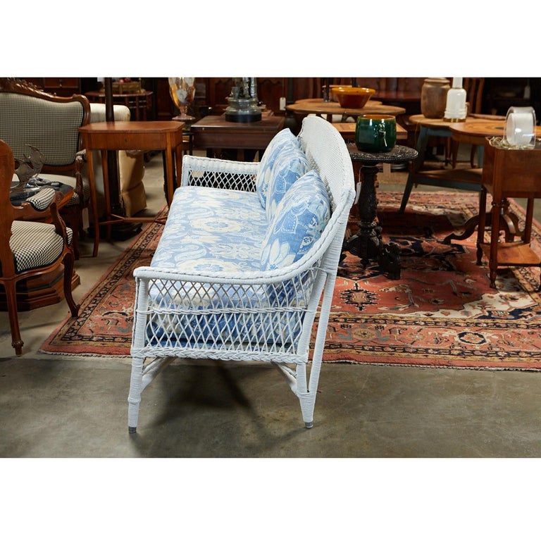 Bar Harbor Wicker Sofa For Sale at 1stDibs