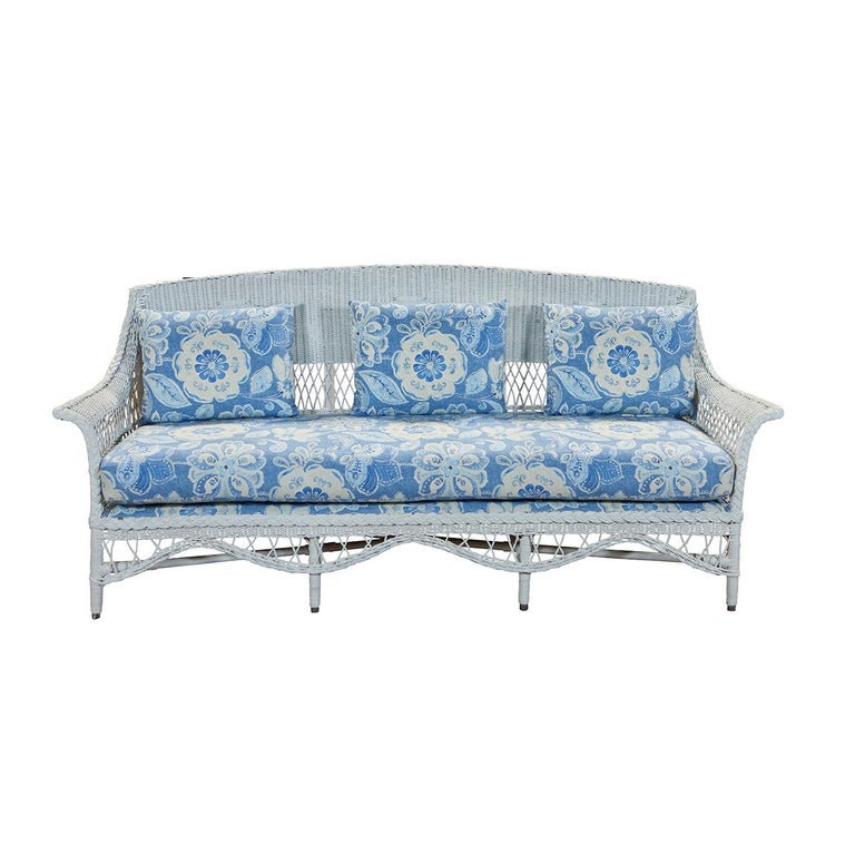 Bar Harbor Wicker Sofa For Sale at 1stDibs