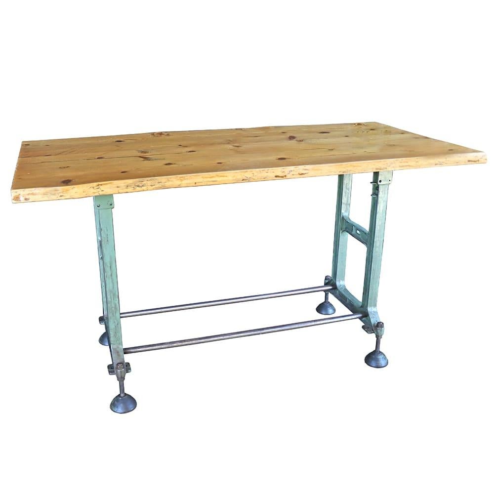 Bar Height Industrial Table with Live Edge Top 1