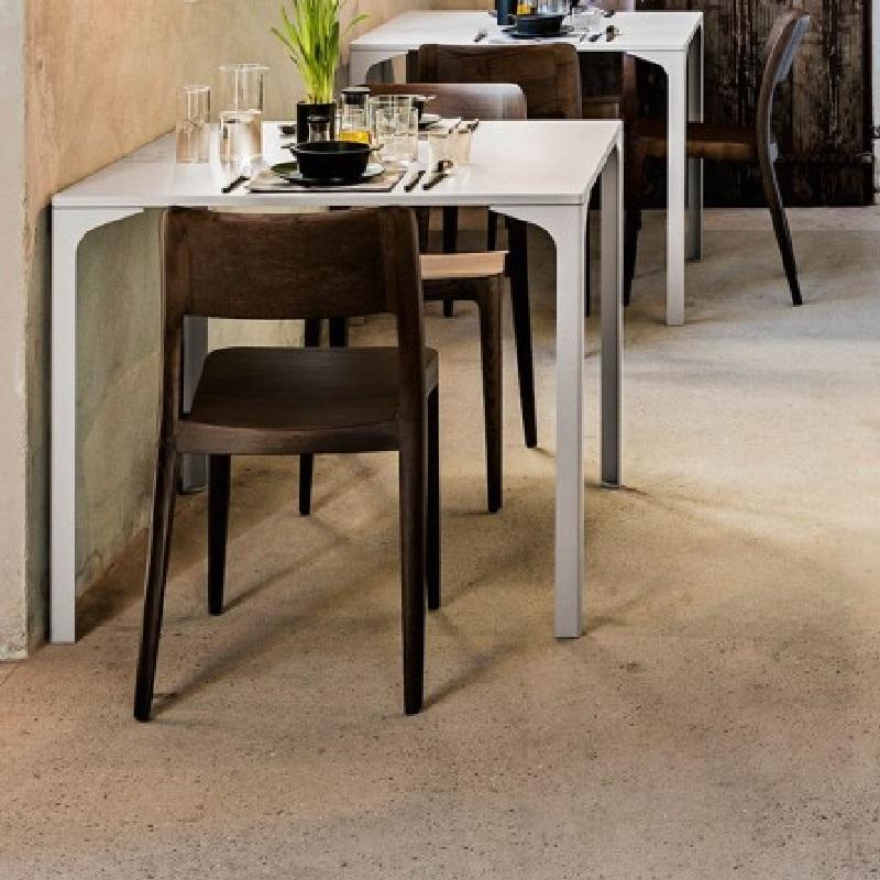 Contemporary Bar-Height Multi-Purpose Table with White Lacquered Metal Structure For Sale