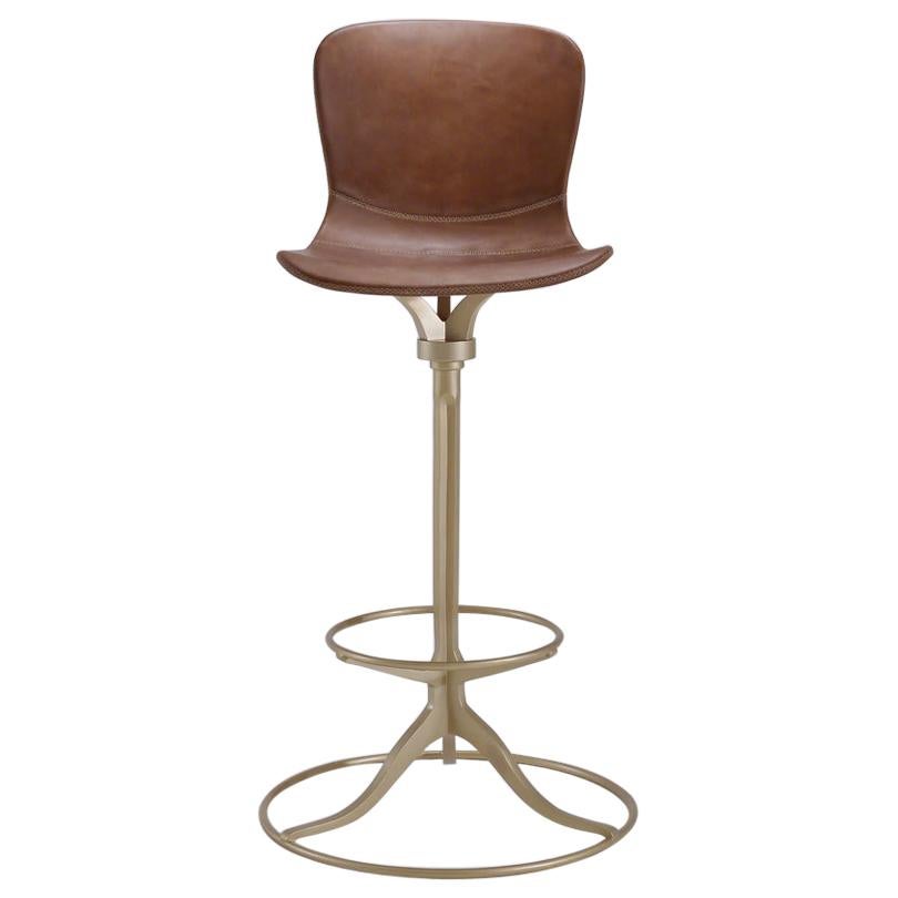 Bar Height Swivel Chair with Footrest Ring, by P. Tendercool