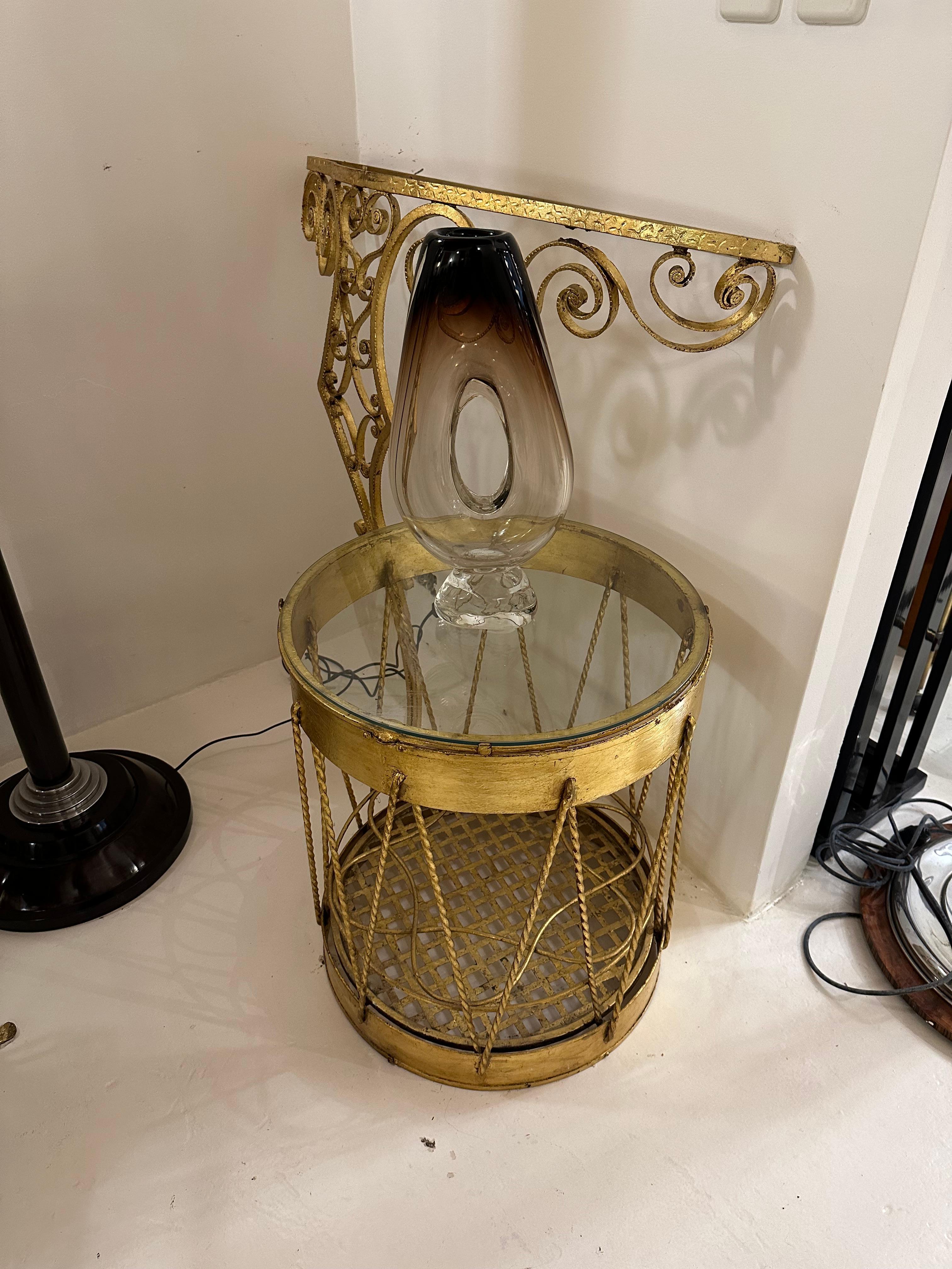 Bar en fer doré et verre, style Art Déco, France, 1930 Bon état - En vente à Ciudad Autónoma Buenos Aires, C