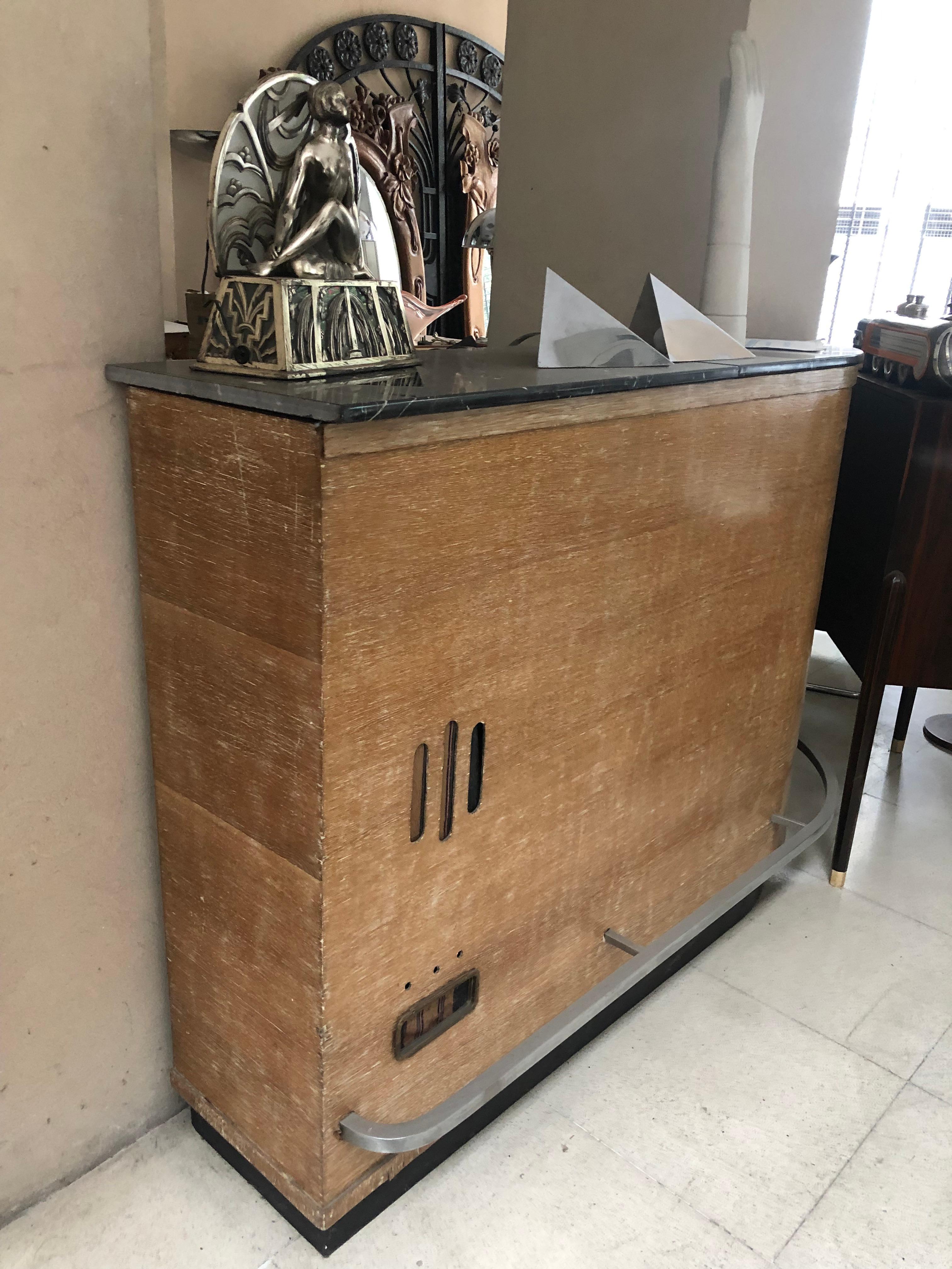 Bar in Wood, Marble and Chrome Style, Art Deco, France, 1930 For Sale 6