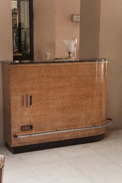 Bar in Wood, Marble and Chrome Style, Art Deco, France, 1930