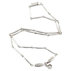 Bar Link Diamond Necklace in 14k white gold