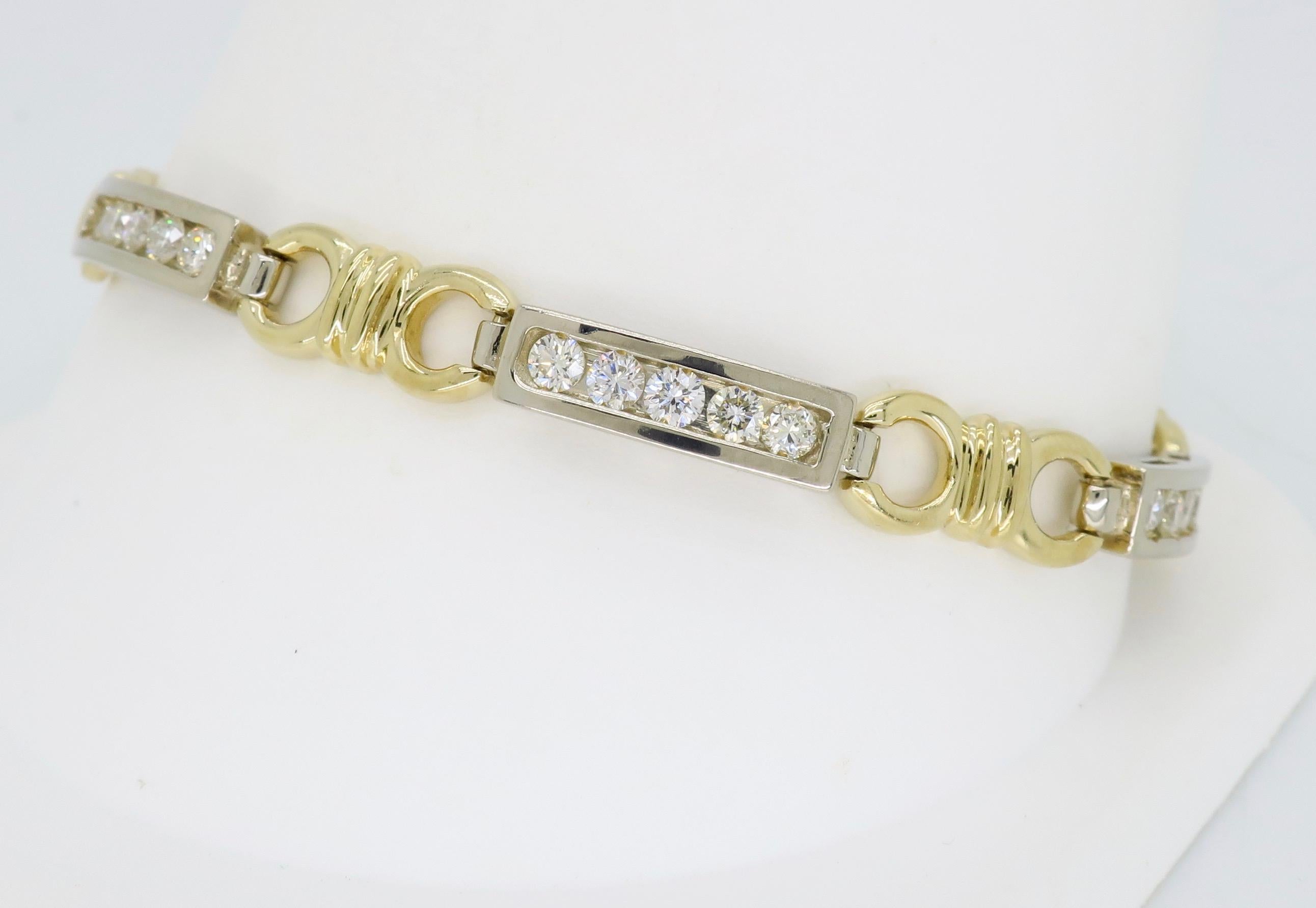 Bar Link Diamond Tennis Bracelet 1