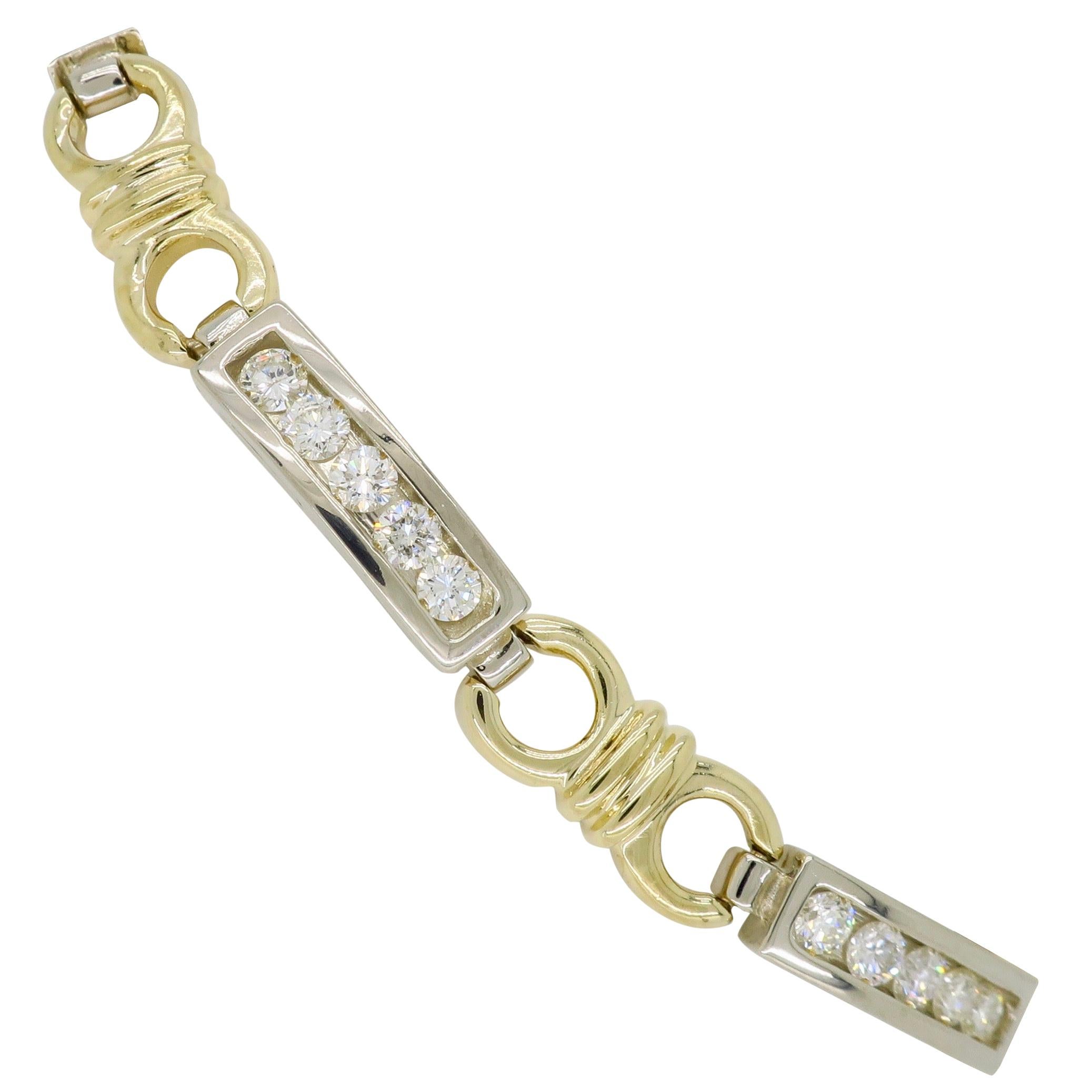 Bar Link Diamond Tennis Bracelet