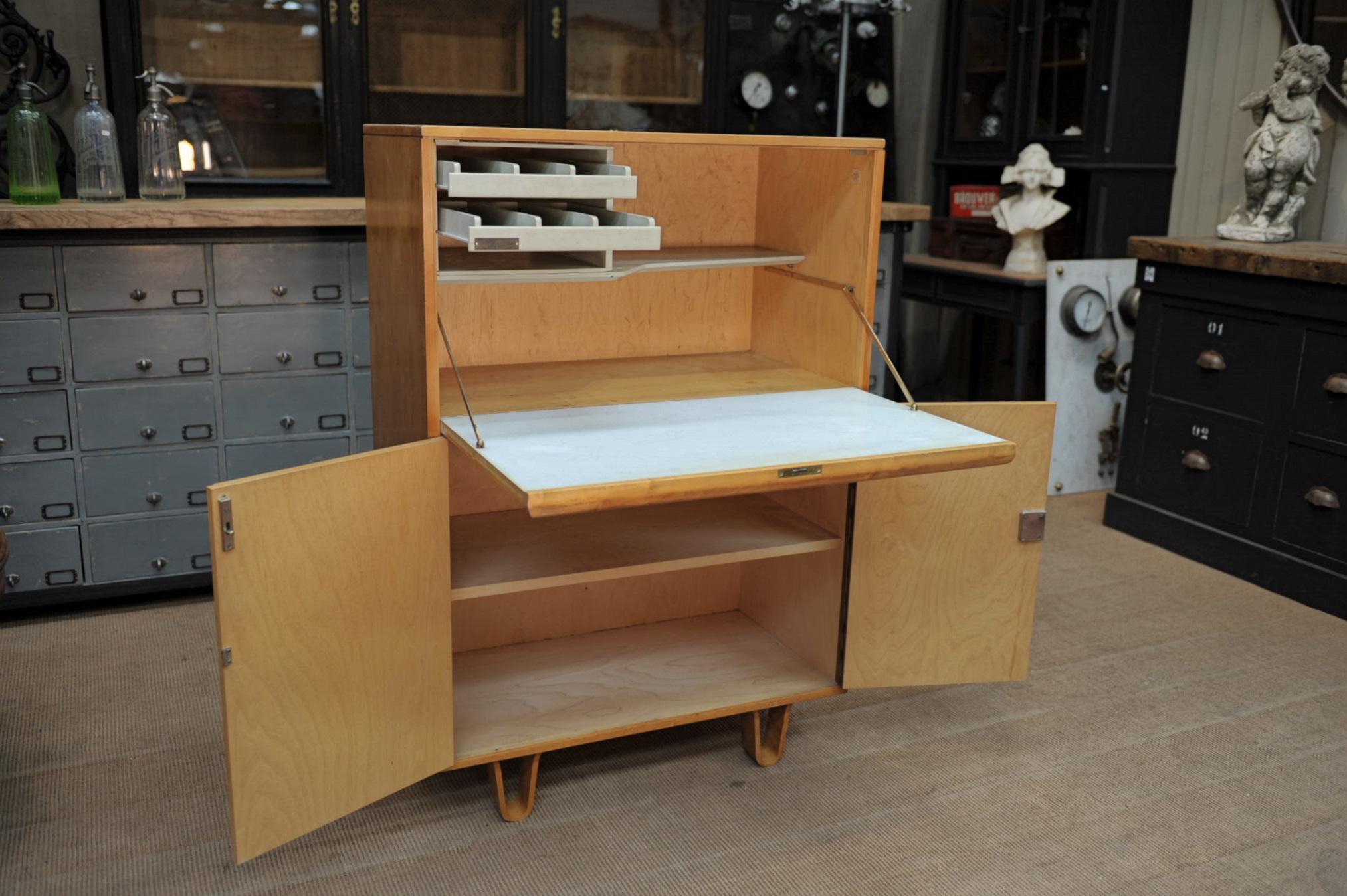 Bar or Writing Desk CB07 in Birch Wood by Cees Braakman for Pastoe, 1950s 7