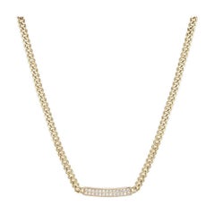Bracciale Bar Pave Round Diamond in oro giallo 14K