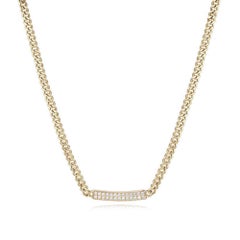 Bracelet en or jaune 14 carats avec diamants ronds pavés