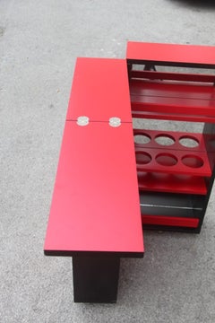 Bar Portable Black Cube Red Combined Secrets Cabinet Italy Laminate Sottsass