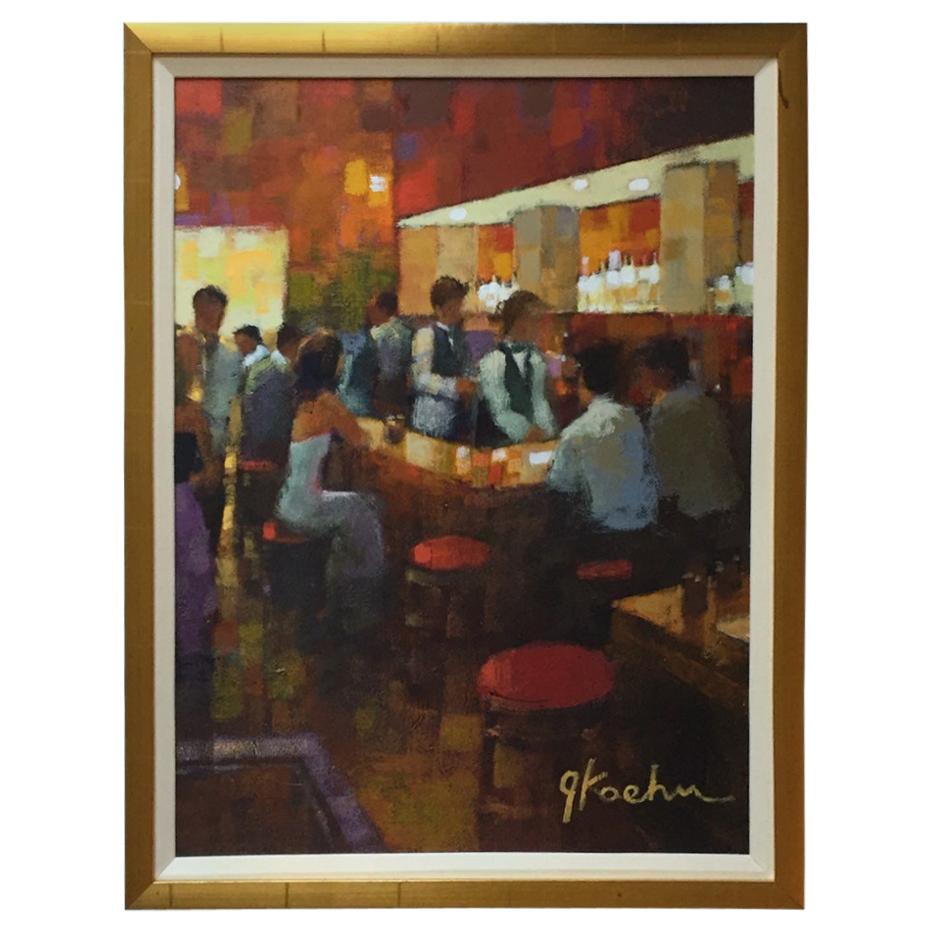 "Bar Scene" Original Painting by American Artist Jeff Koehn