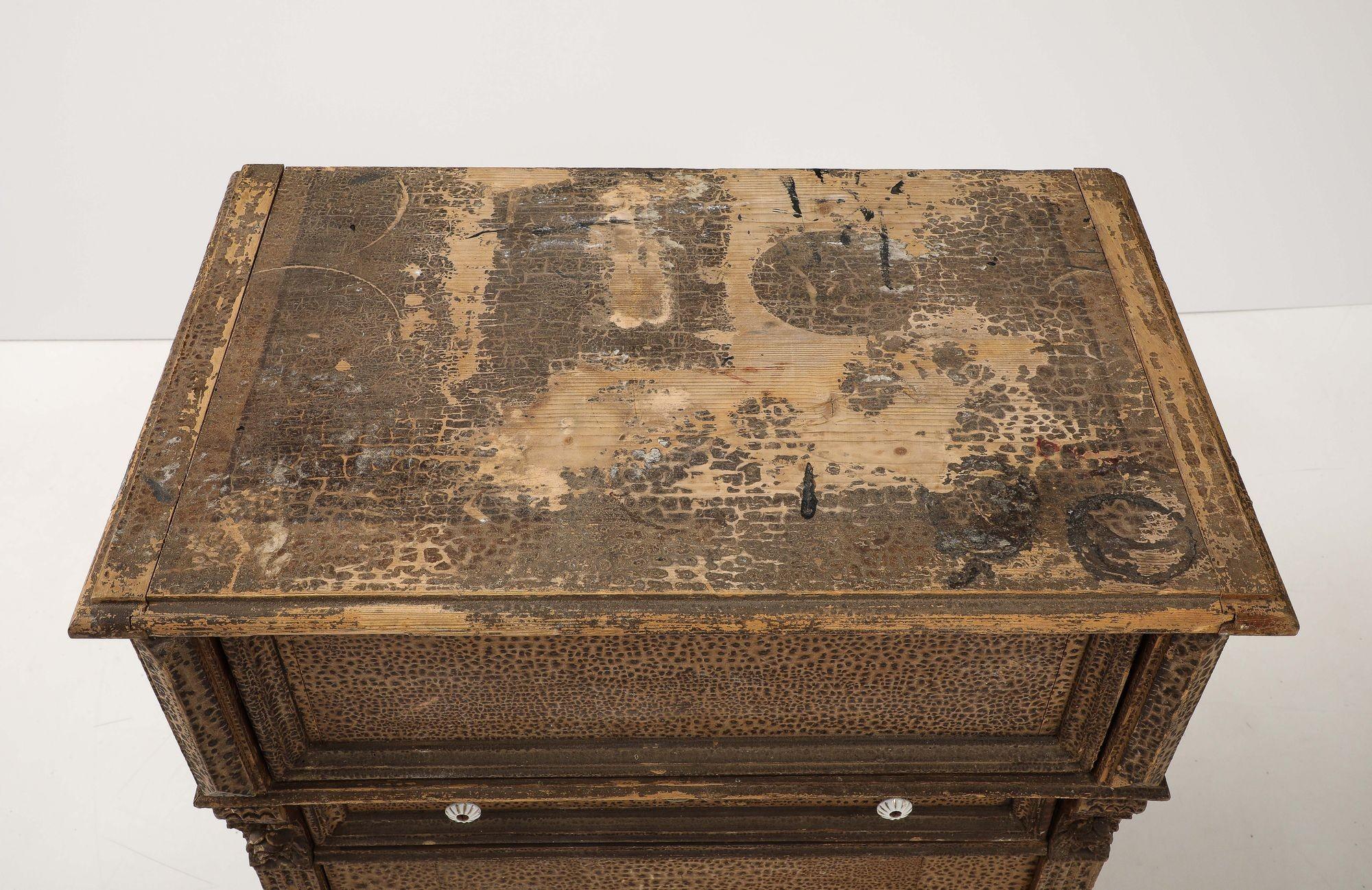 Wood Bar Server Bitumen Varnish Oxidized, France 19th c