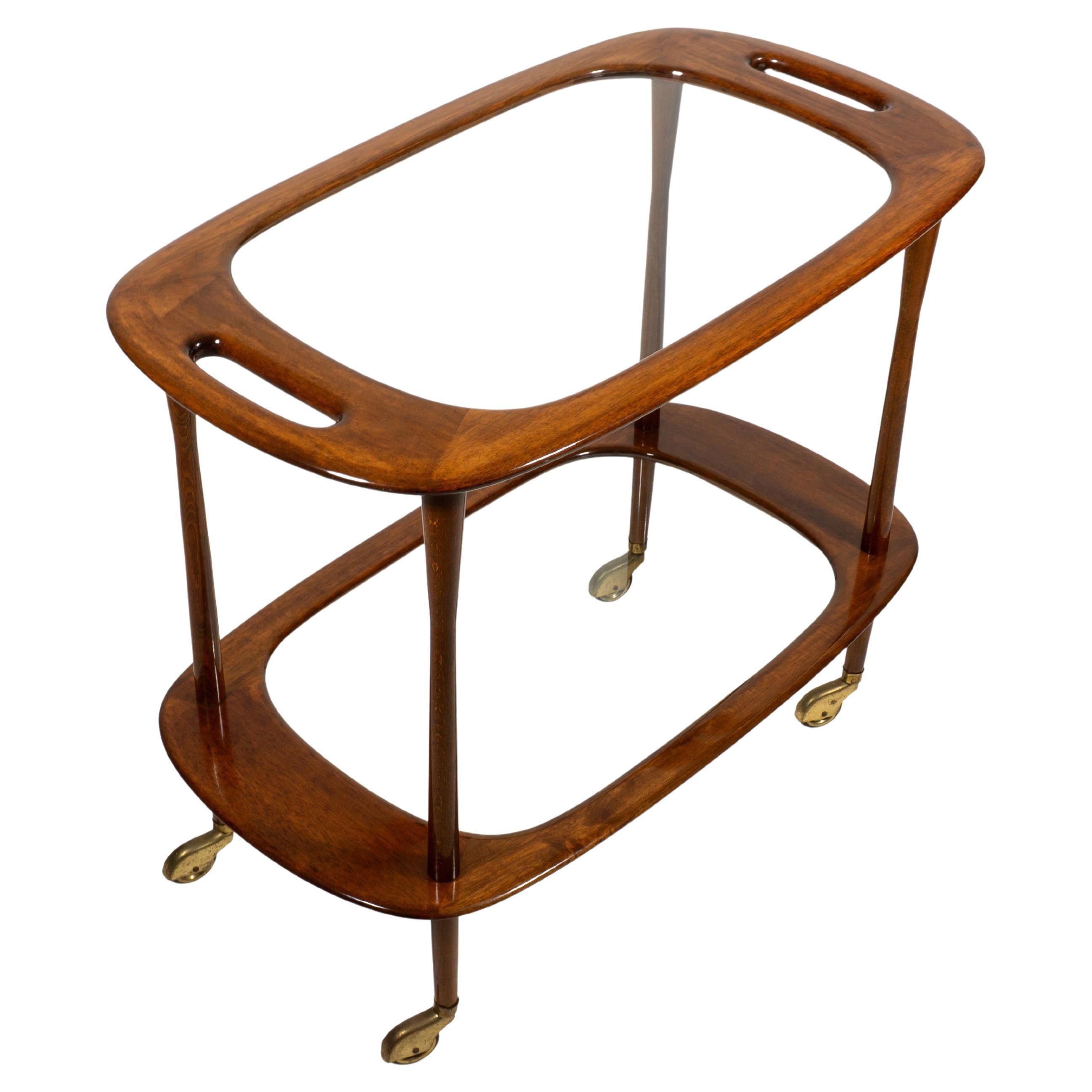 Bar Serving Cart Teak Mid-century by Cesare Lacca for Cassina, Italy 1950s