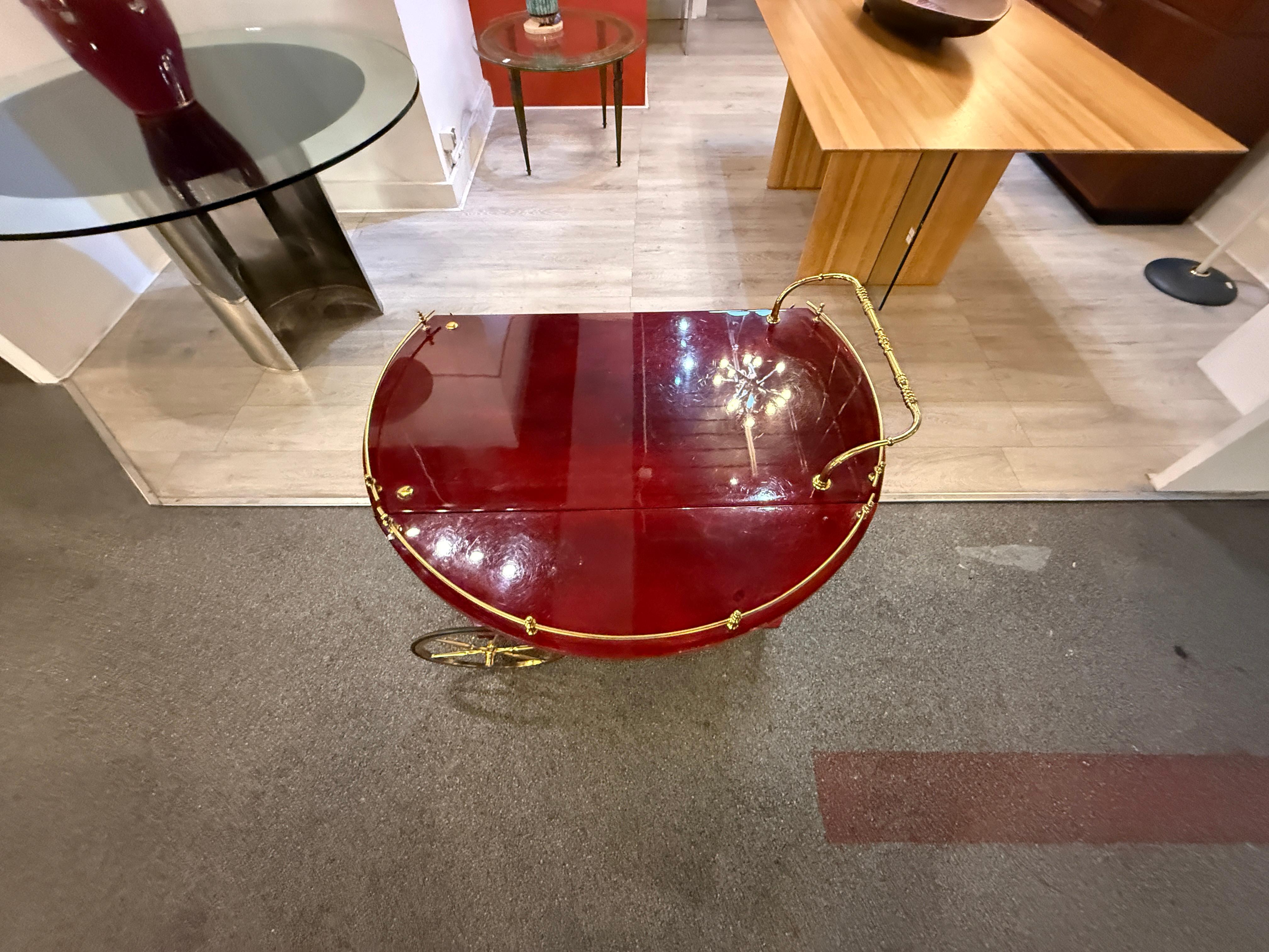 Bar serving Trolley by Aldo Tura For Sale 3