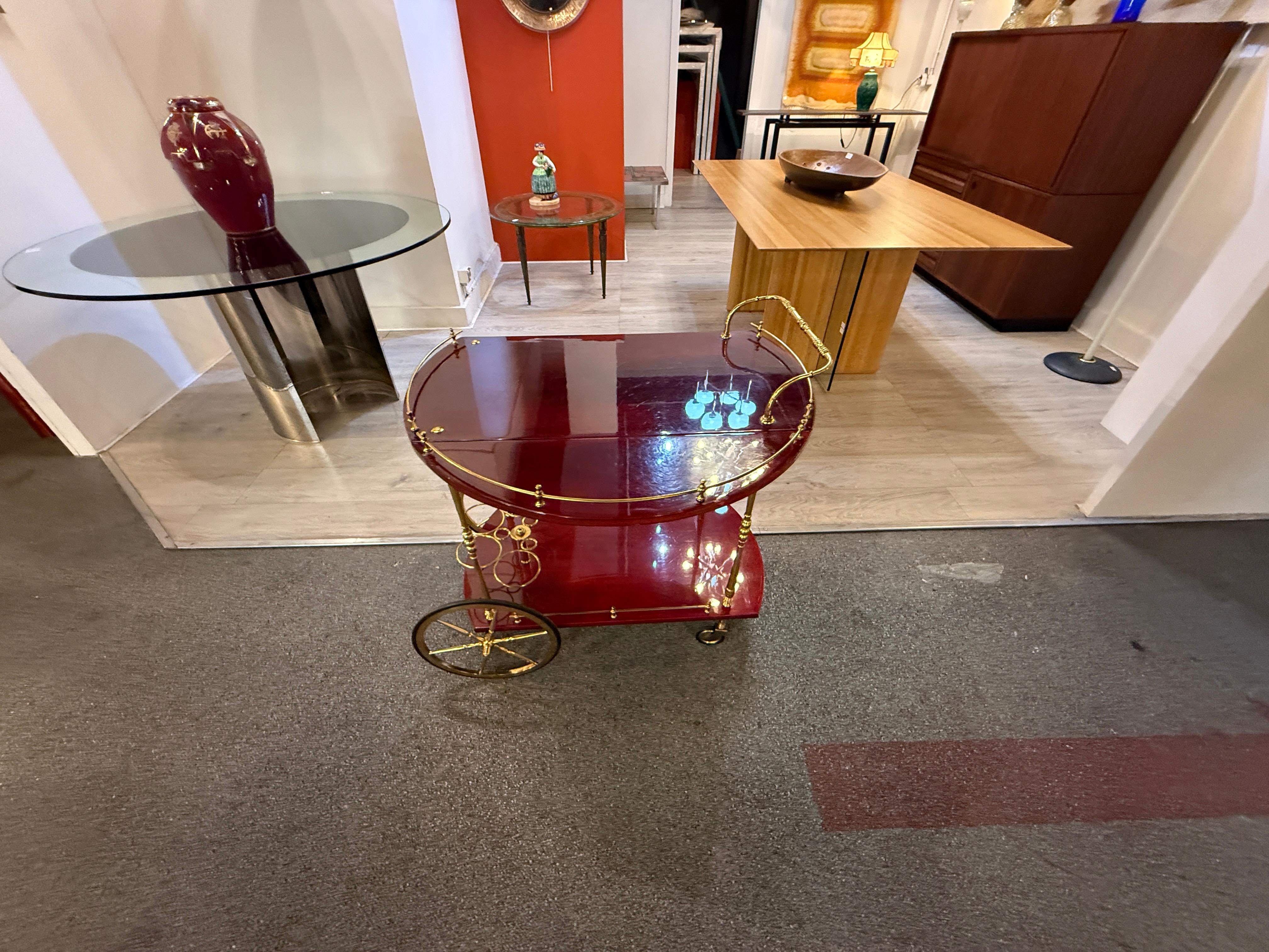 Bar serving Trolley by Aldo Tura For Sale 1