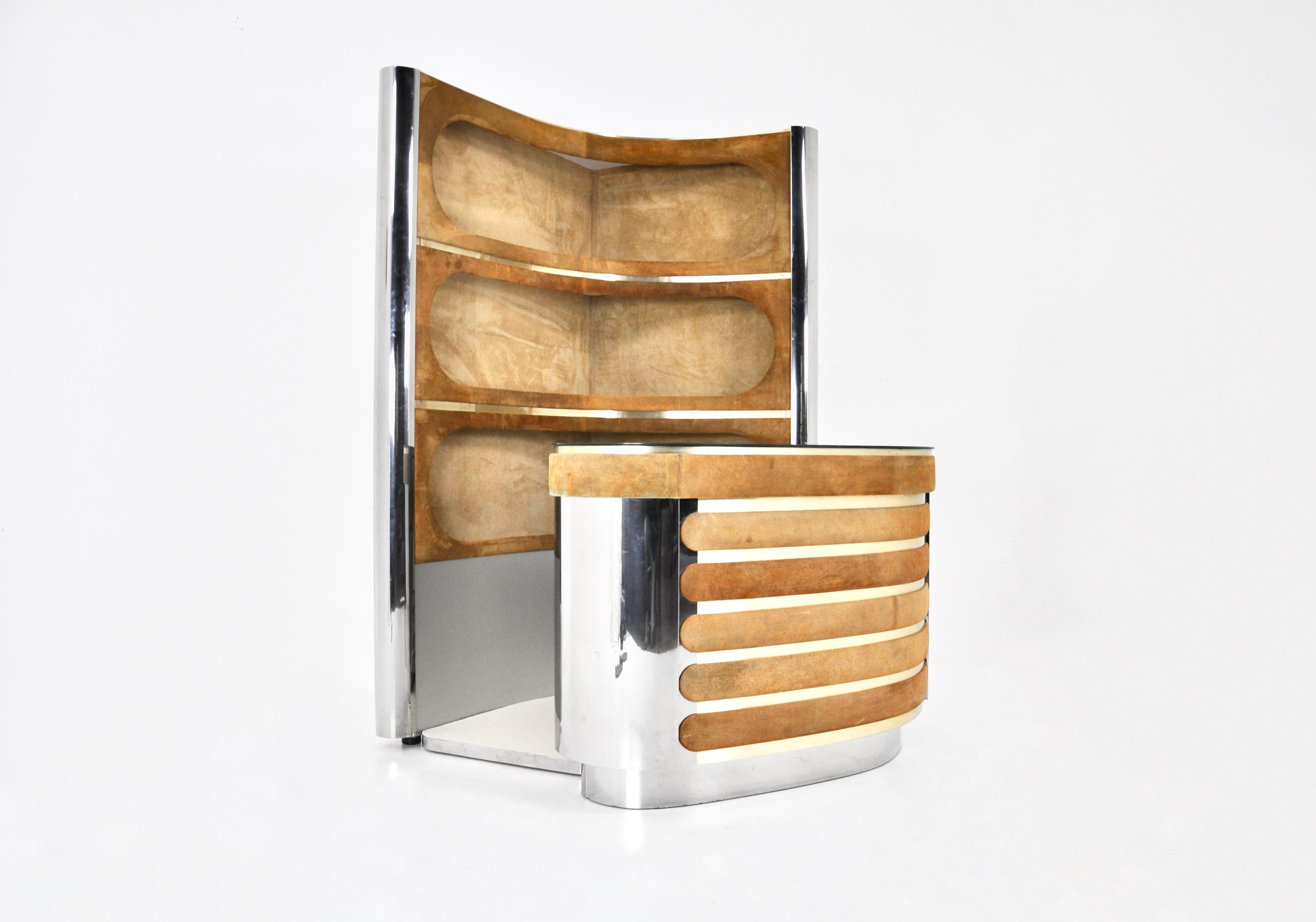 Bar set attributed to Willy Rizzo, 1970s In Good Condition In bruxelles, BE