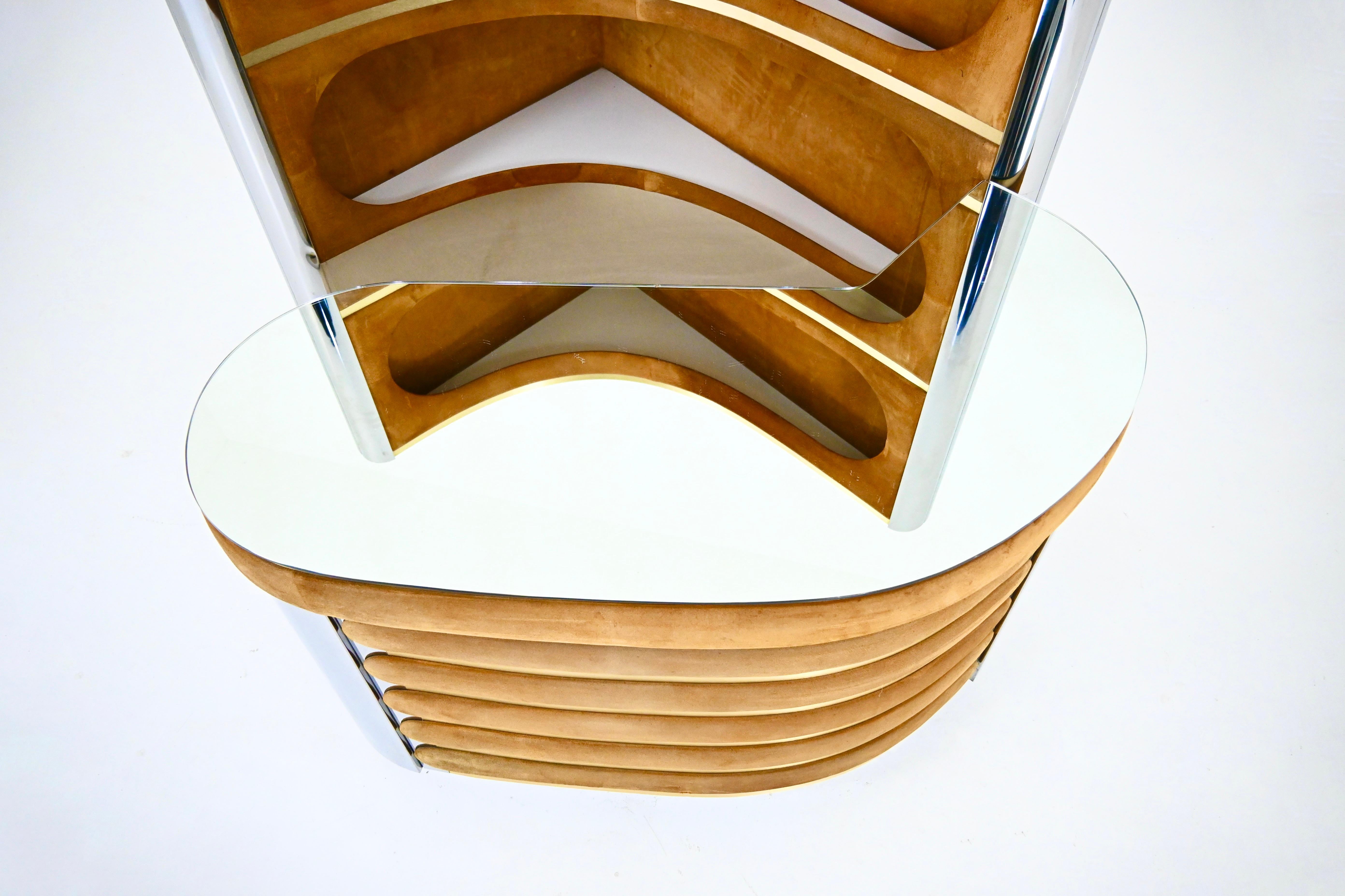 Metal Bar set attributed to Willy Rizzo, 1970s For Sale