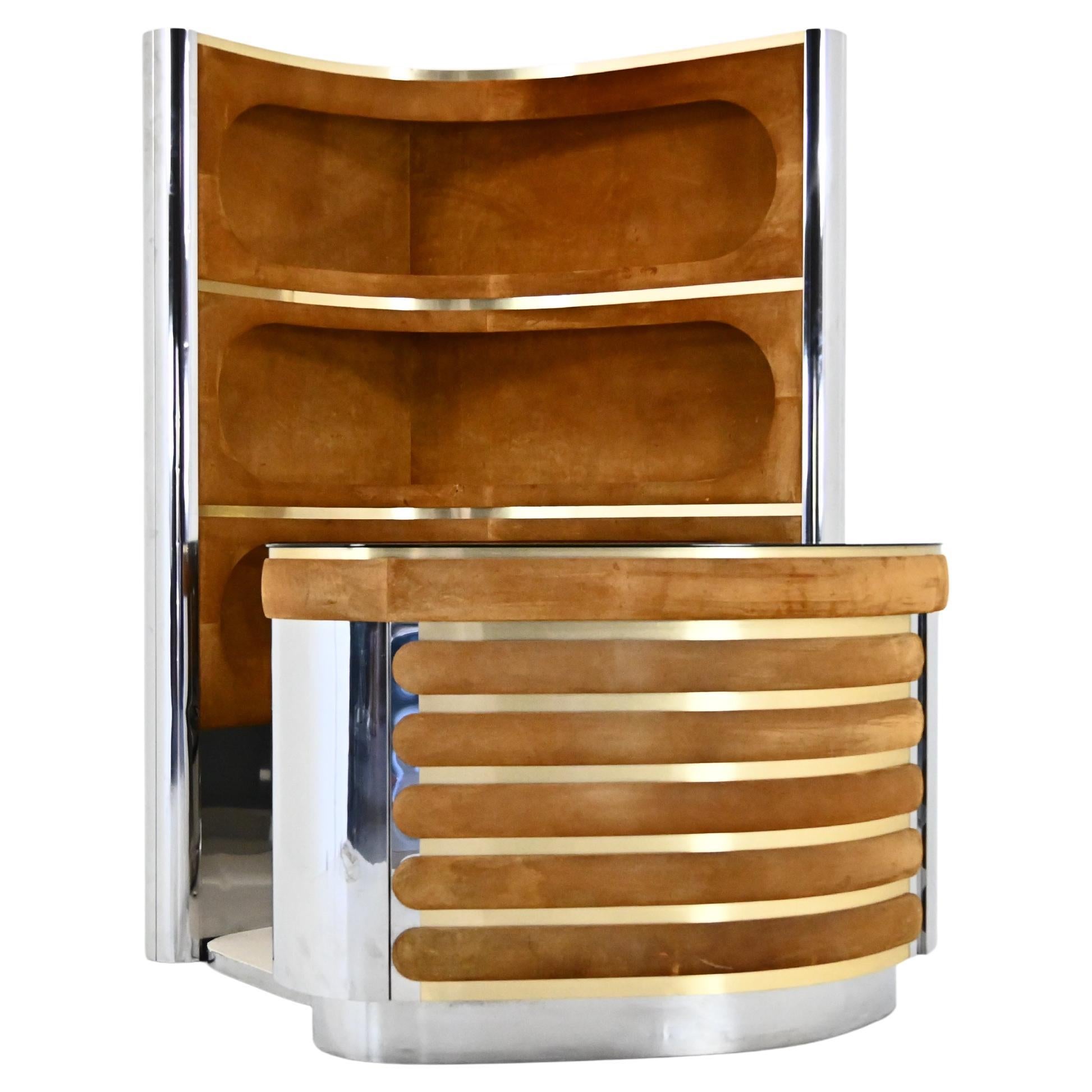 Bar set attributed to Willy Rizzo, 1970s For Sale