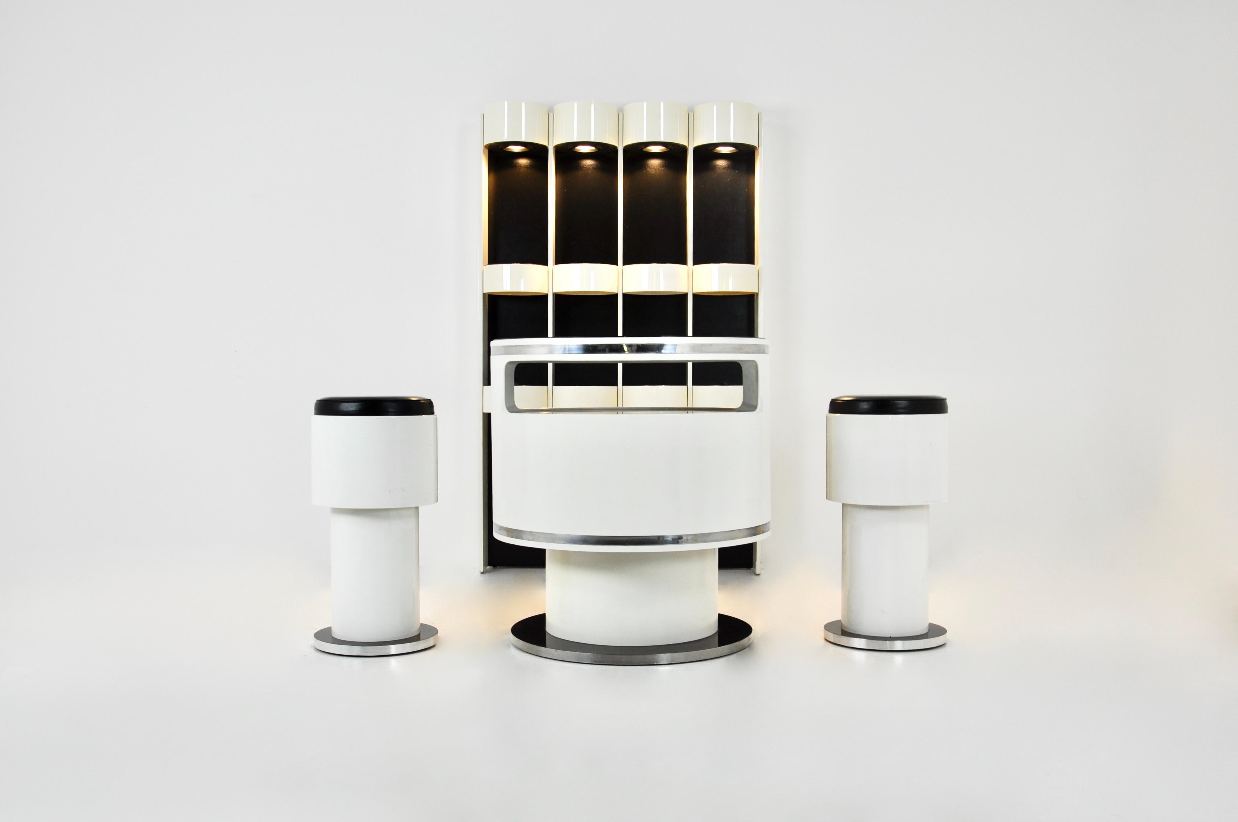 Mid-Century Modern Bar Set by Joe Colombo, 1960s