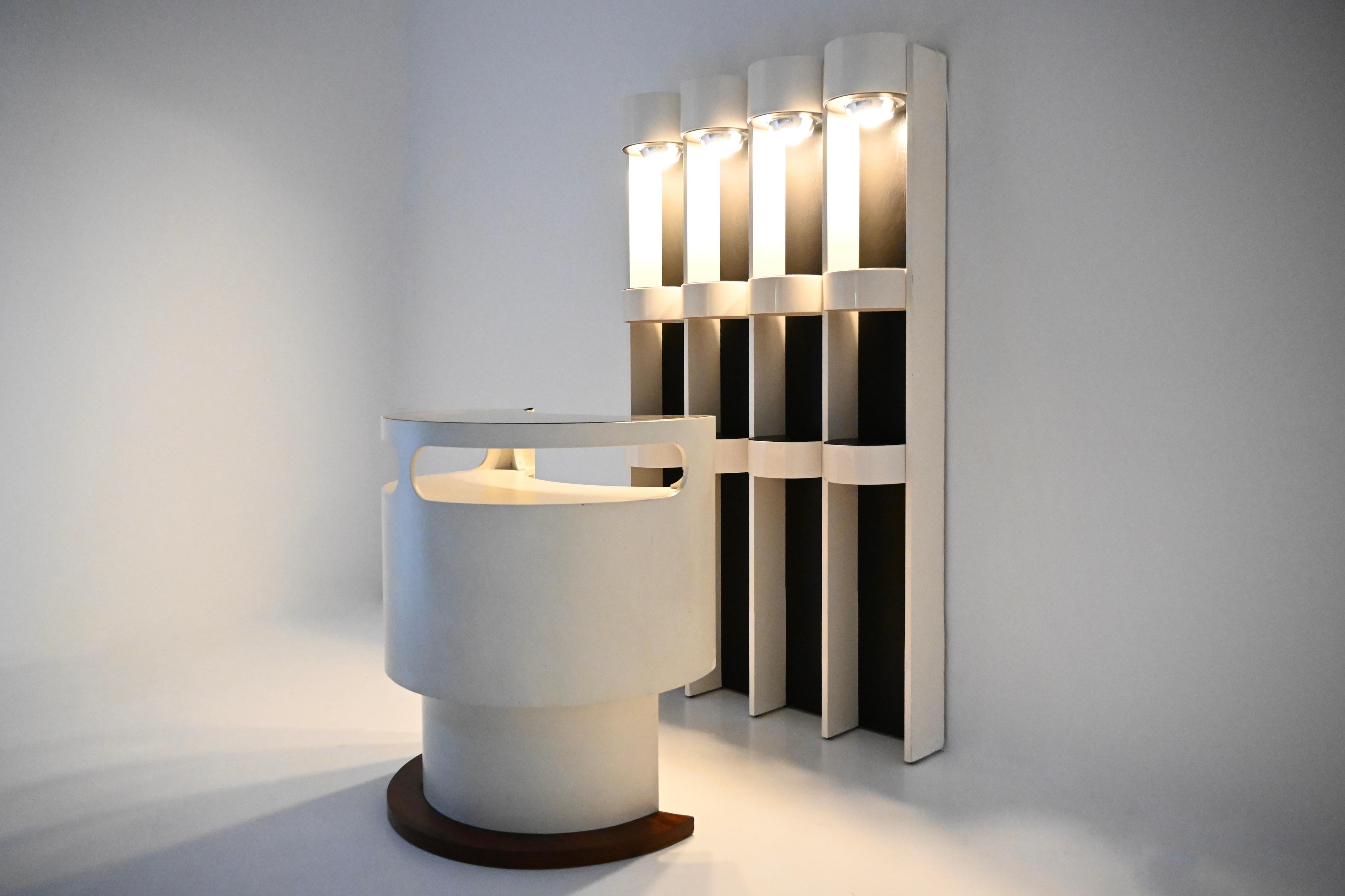 Pelle Set da bar di Joe Colombo, anni '60 in vendita