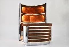 Ensemble de bar avec 2 tabourets par Willy Rizzo, années 1970
