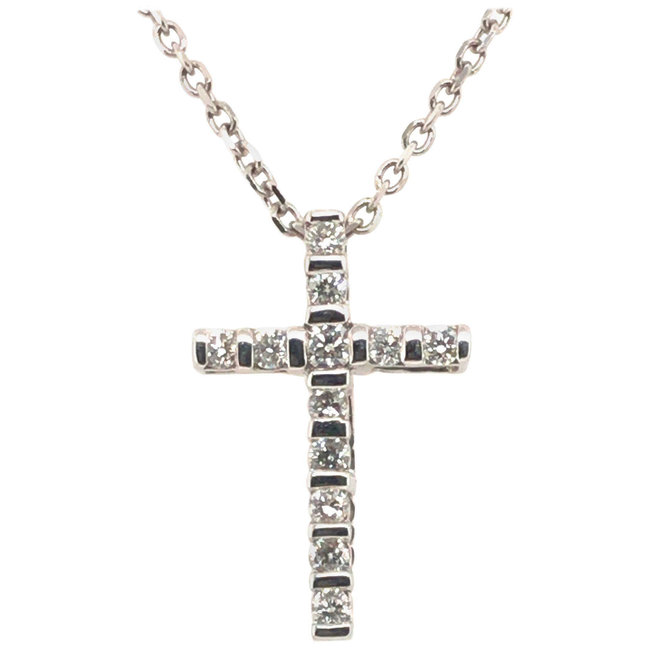 Bar-Set Cross Pendant For Sale