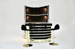 Bar set with 2 stools in the style of Willy Rizzo, 1970s