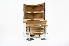 Set da bar con 2 sgabelli attribuito a Willy Rizzo, anni '70