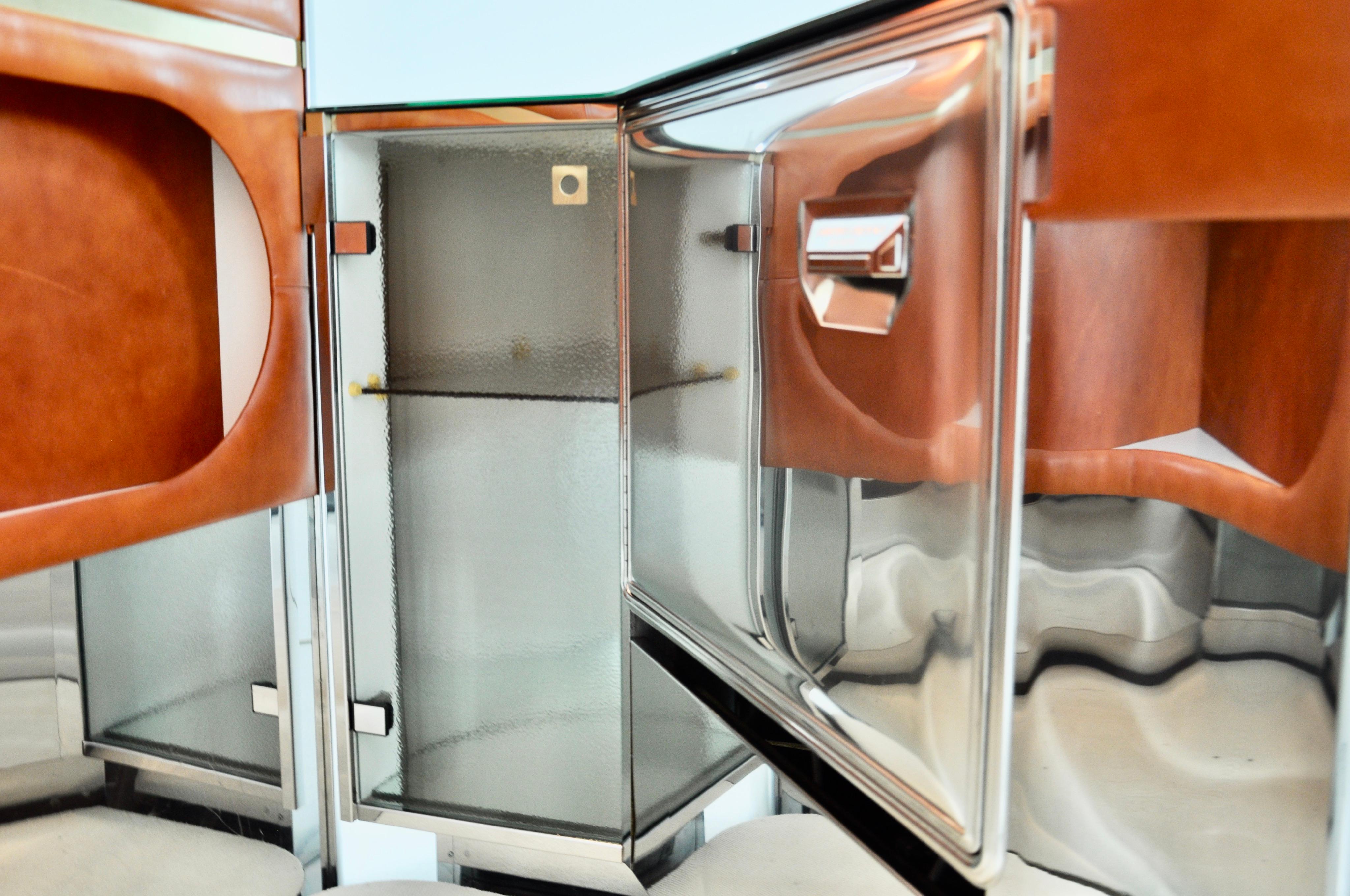 Bar set with 2 stools by Willy Rizzo, 1970s 2