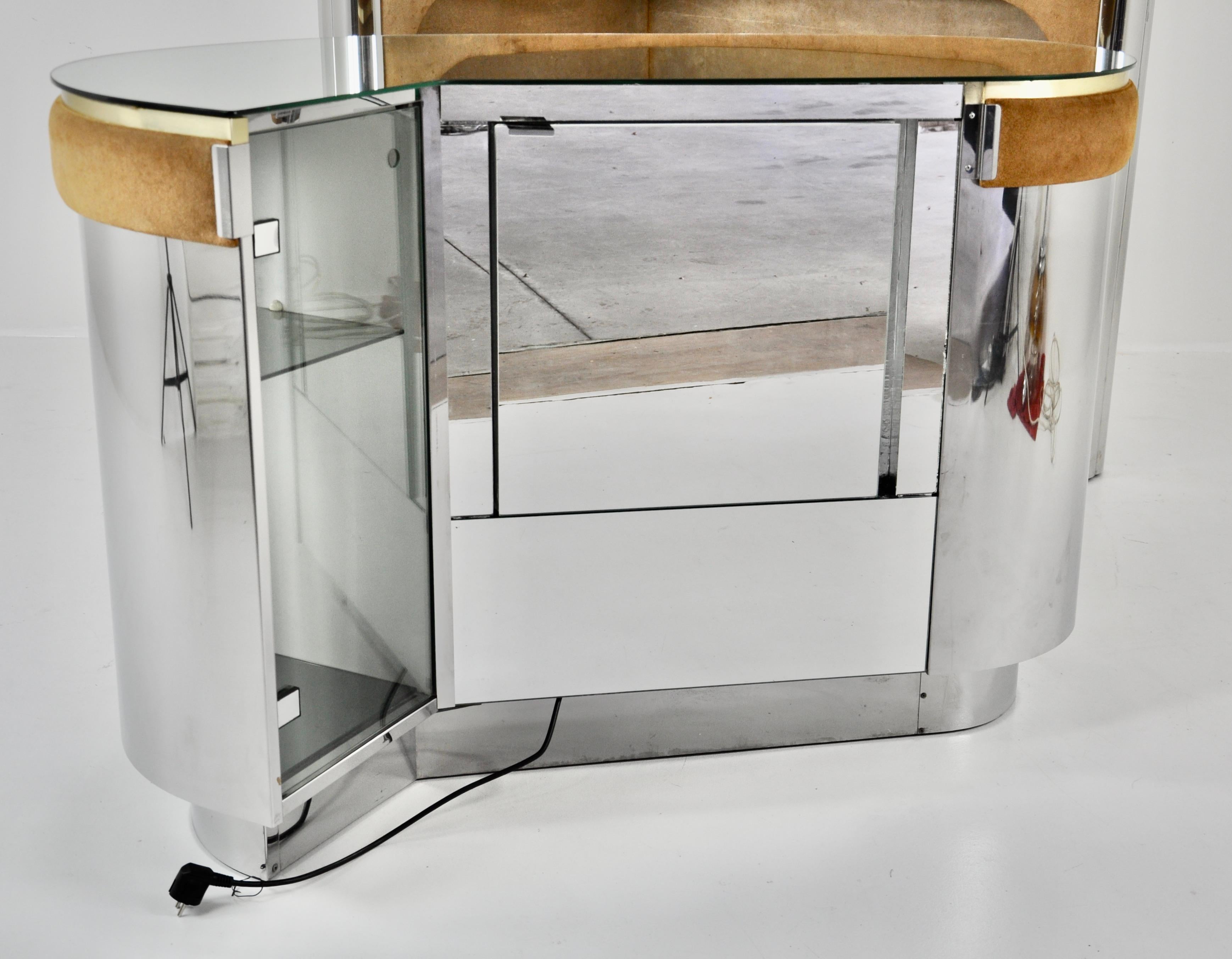 Bar set with 2 stools in the style of Willy Rizzo, 1970s 1