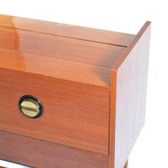 Bar Sideboard on Wheels in Mahogany and Brass, Czechoslovakia, 1970