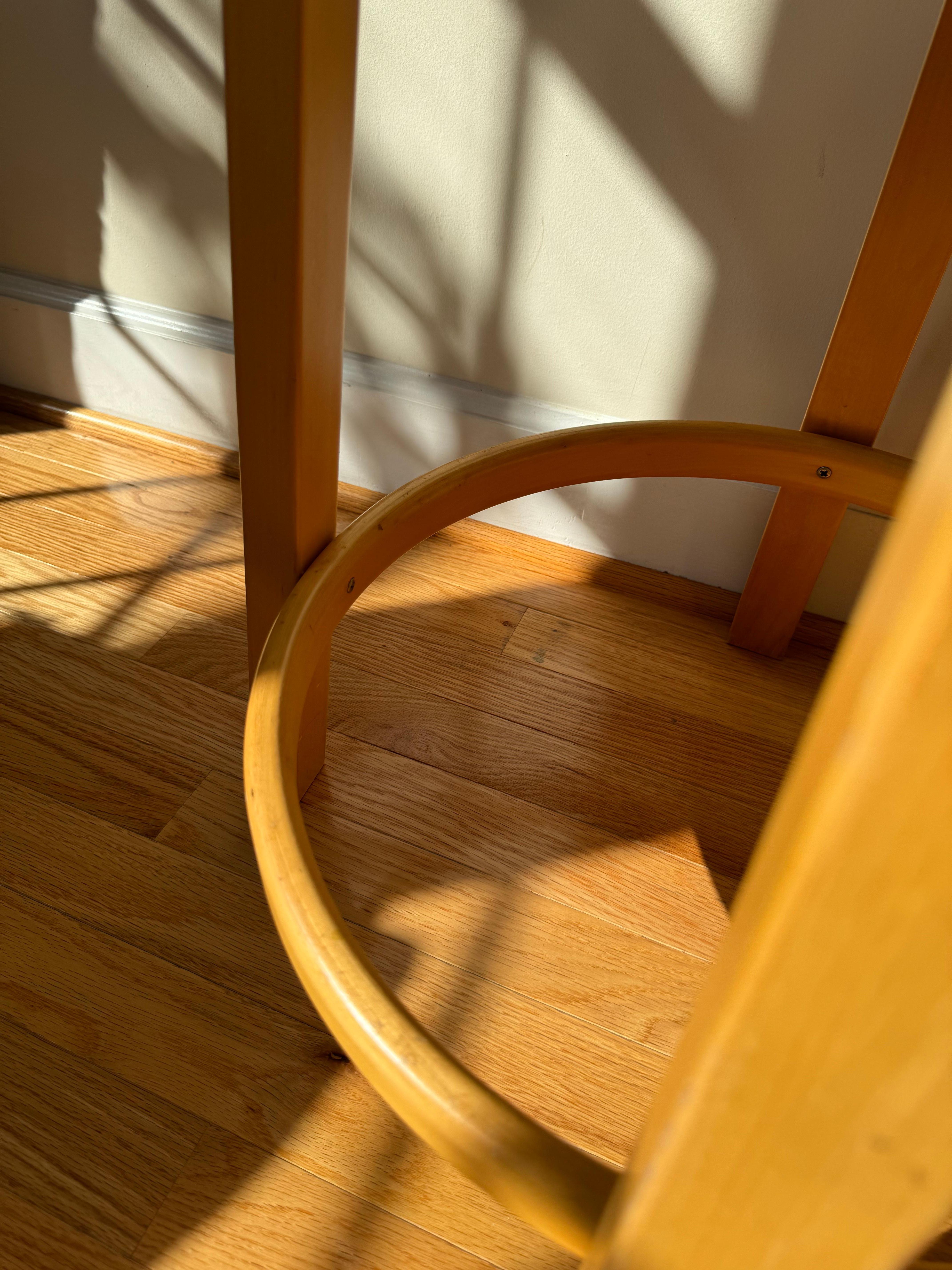 Bar Stool 64 by Alvar Aalto for Artek (Black Linoleum seat) 1