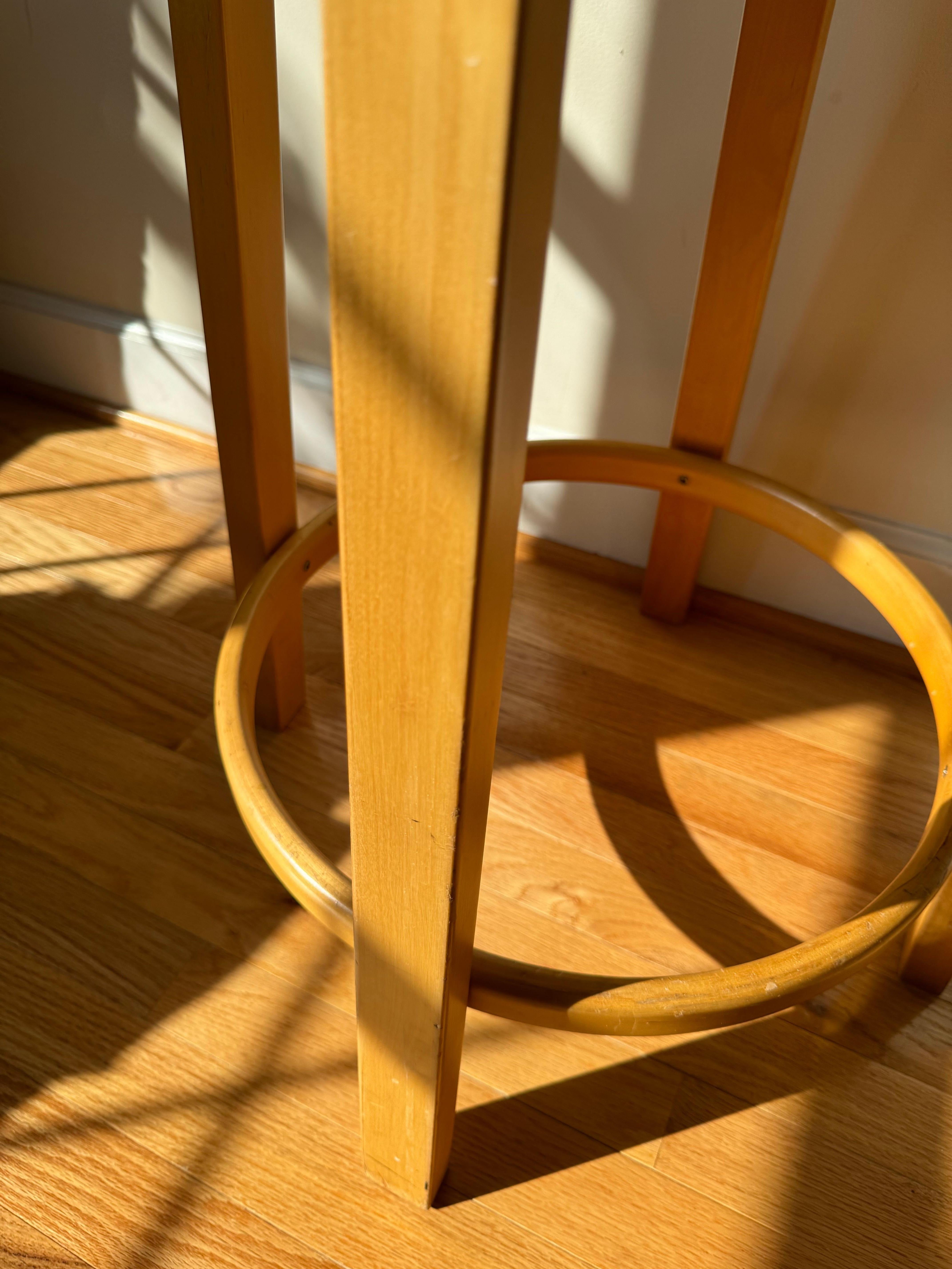 Bentwood Bar Stool 64 by Alvar Aalto for Artek (Black Linoleum seat)
