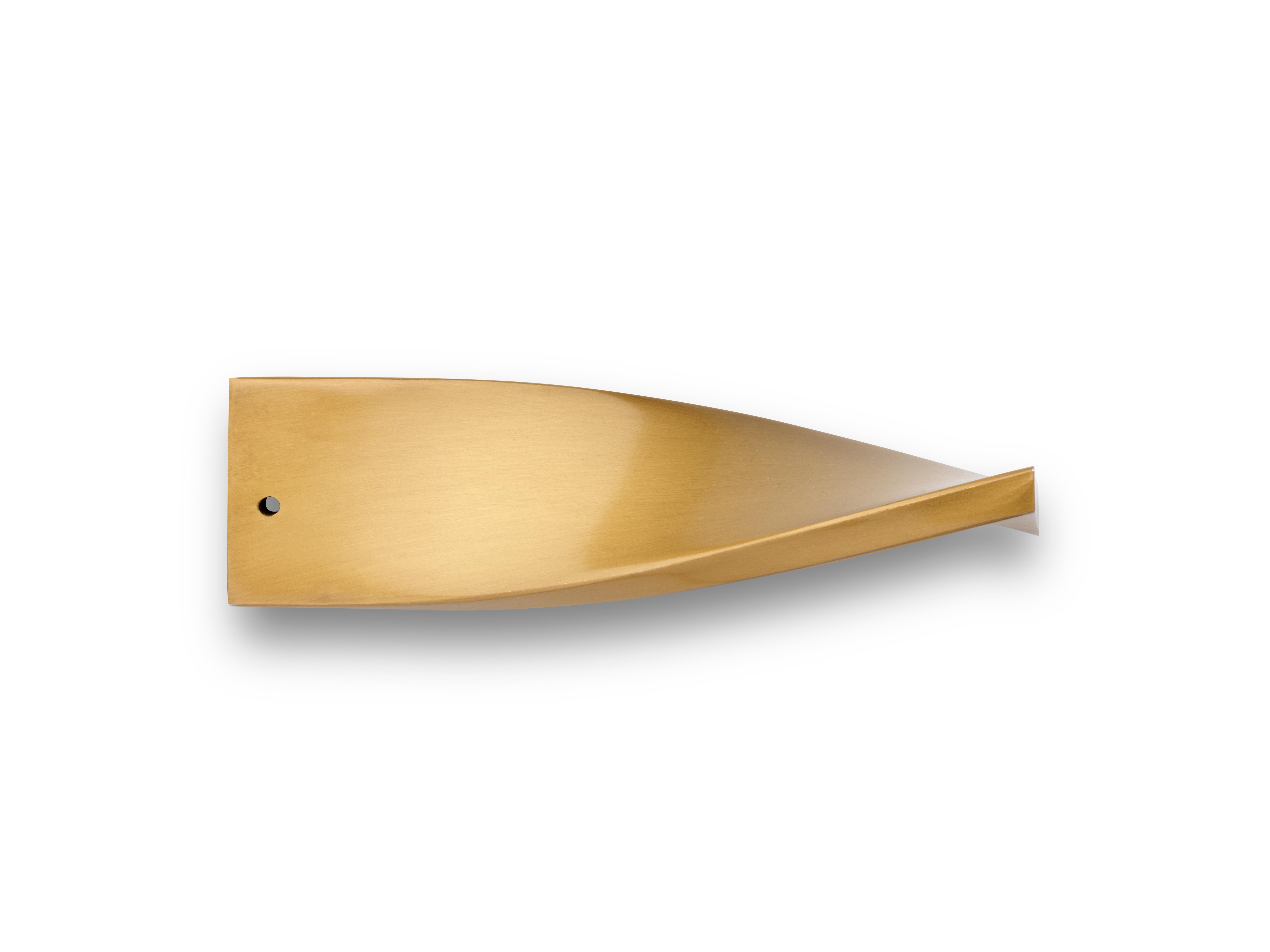 Barhocker Aged Brass Steel und Dark Brown Saddle Leather, Contemporary Style (Moderne) im Angebot