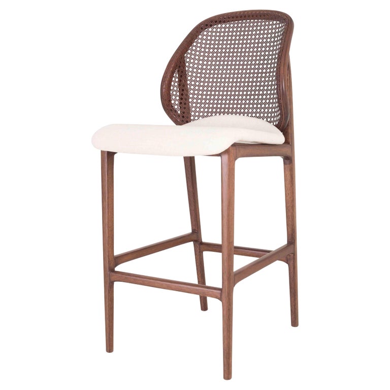 Bar Stool Naia, Canned Backrest For Sale at 1stDibs