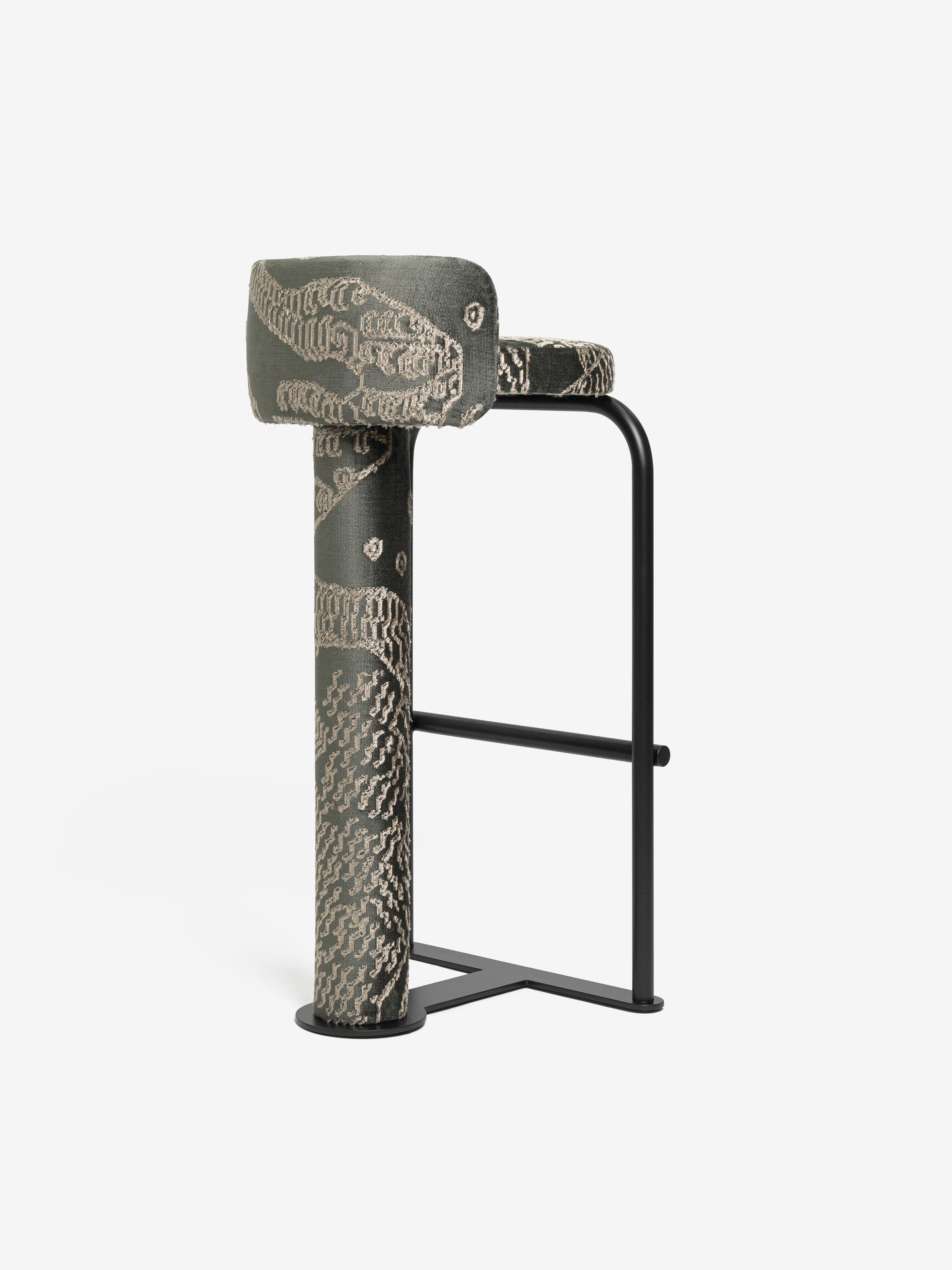 Bar stool Fox in fabric Dedar Tiger Mountain 001 For Sale 1