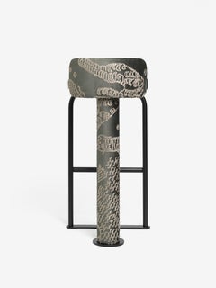 Sgabello da bar Fox in tessuto Dedar Tiger Mountain 002 per Elevated Home Bars