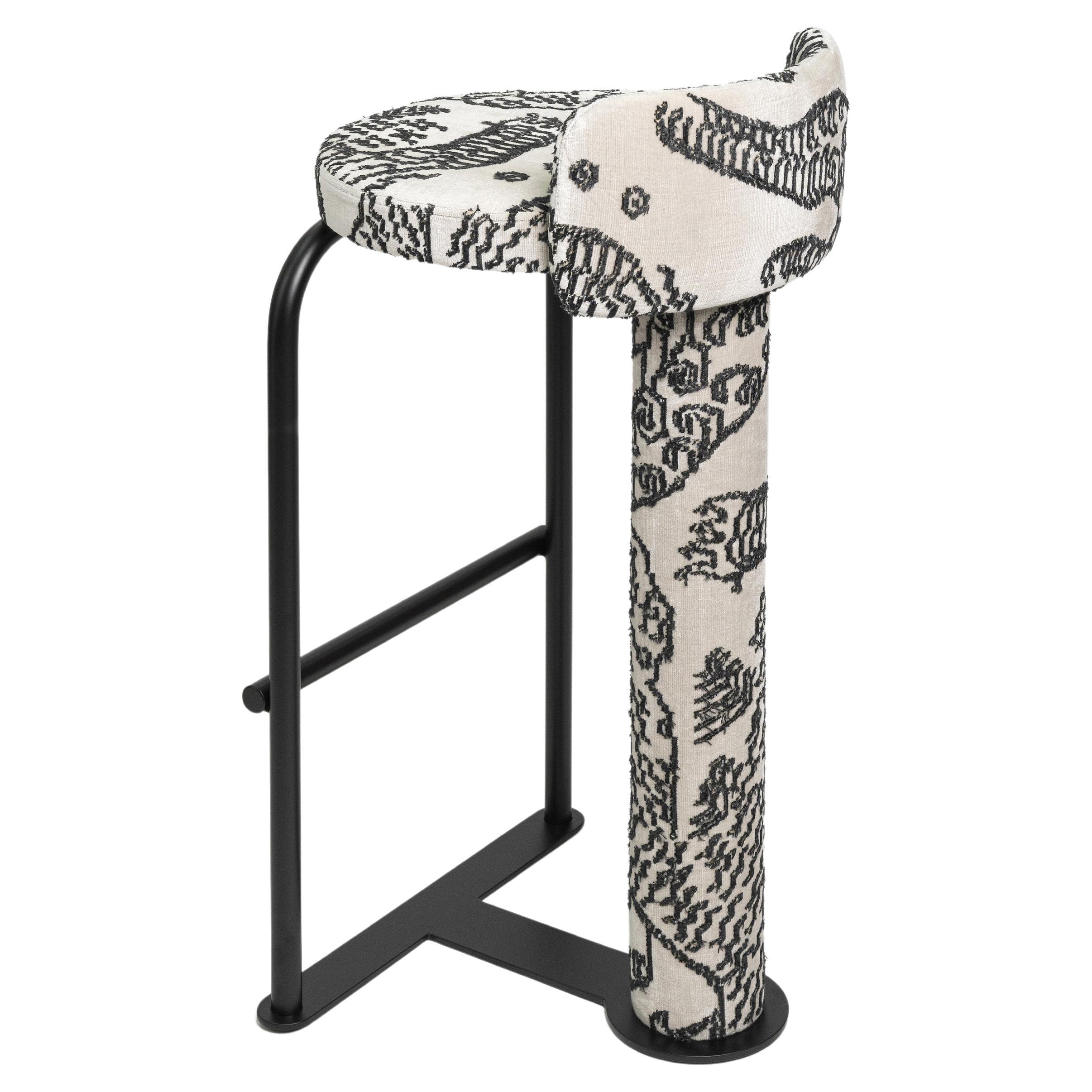 Contemporary Bar stool Fox in fabric Dedar Tiger Mountain 002 For Sale