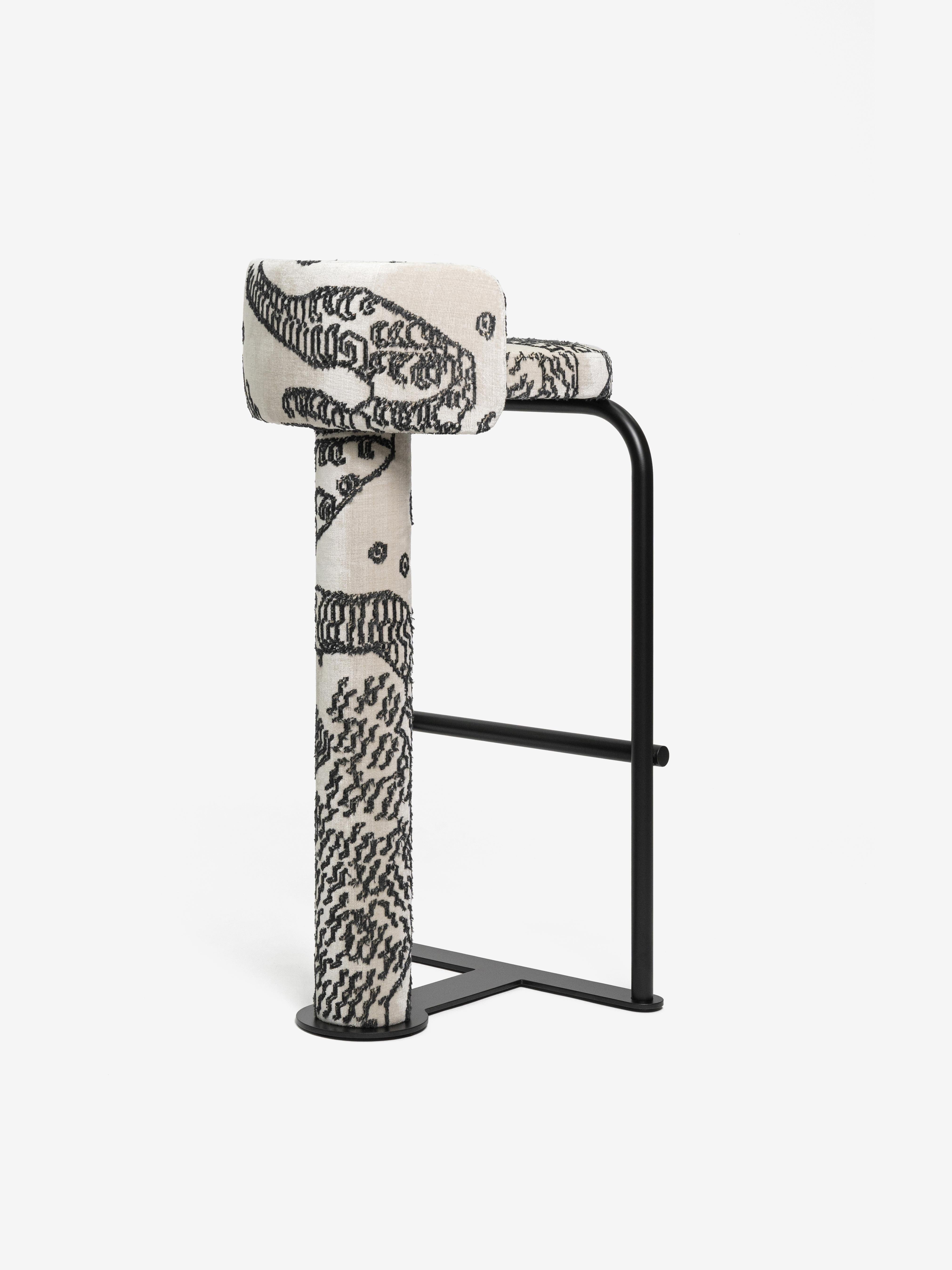 Bar stool Fox in fabric Dedar Tiger Mountain 002 For Sale 1