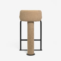 Bar Stool Fox in Oreo Fabric by Woo - Artistic Seating with Sculptural Form