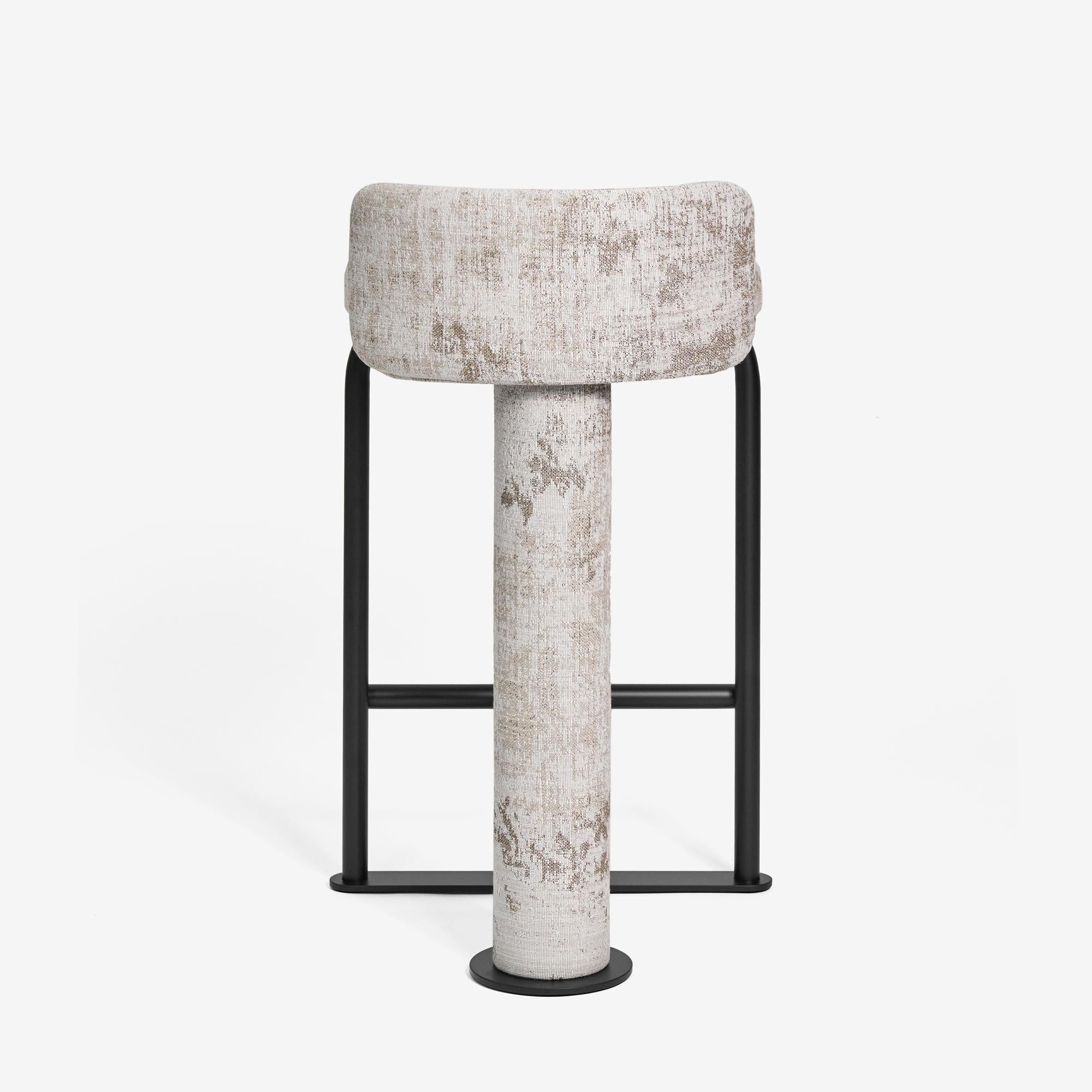 Ukrainian Bar Stool Fox in Oreo Fabric by Woo For Sale