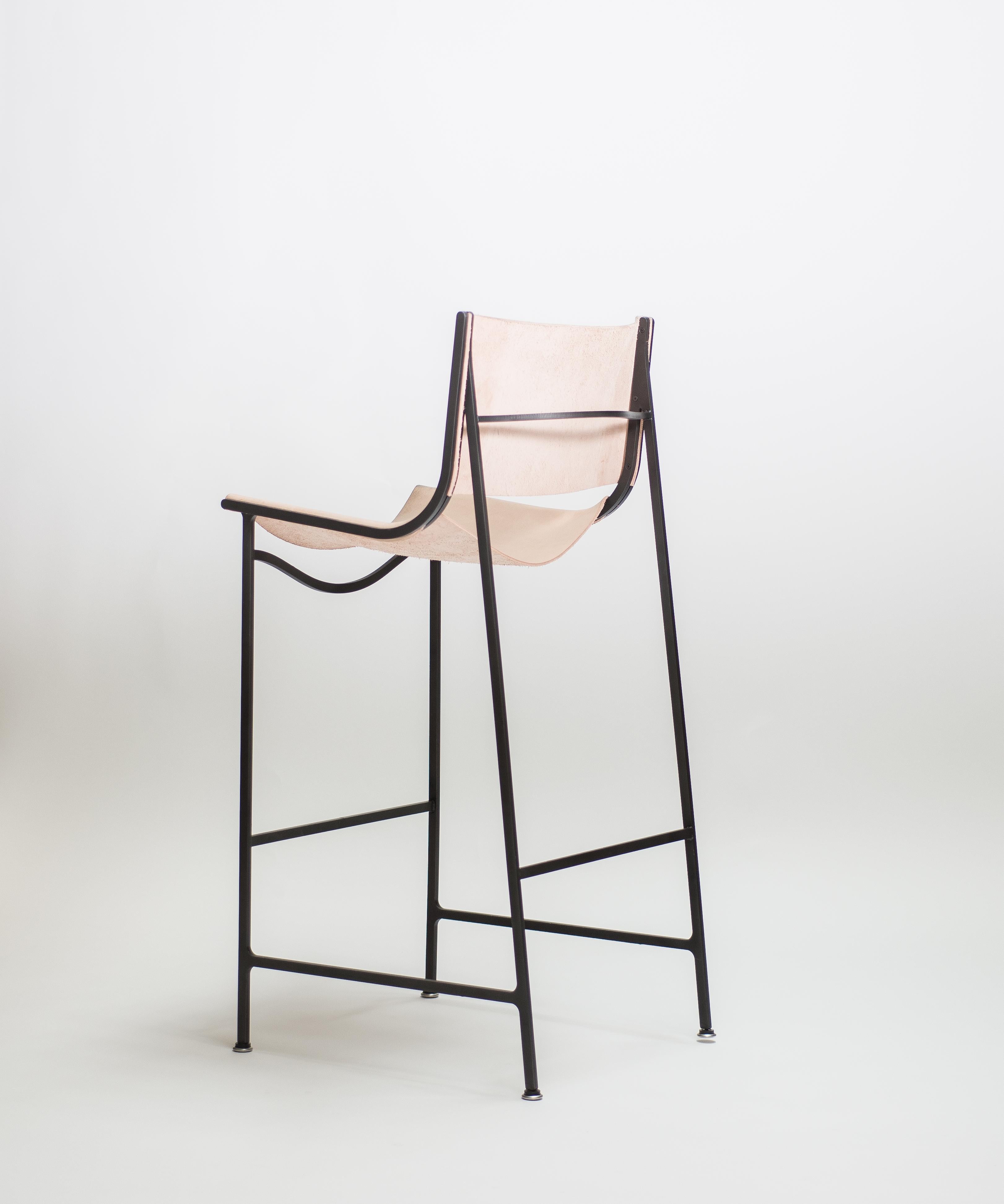 Focused on stripping down and building with simple singular materials, the new addition to the Klein Home collection, bar stool GH, follows fabrication footsteps of the rest of the collection pieces and builds on engagement of lasercut steel