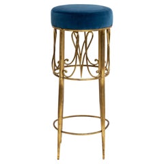 Vintage Bar Stool in style Maison Jansen, probably France Mid-20th Century