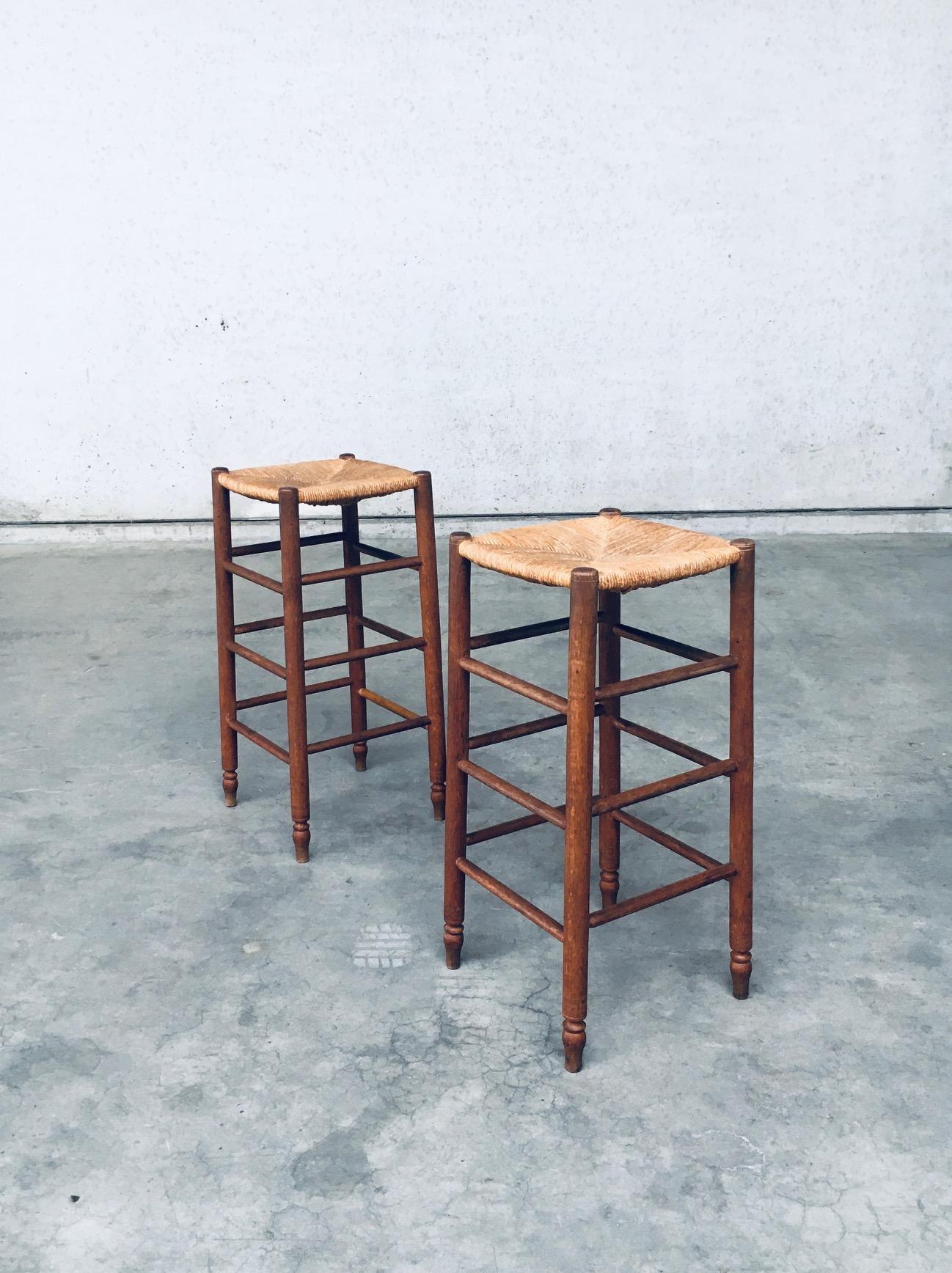 French Bar Stool Set in the Style of Charlotte Perriand, France, 1950s